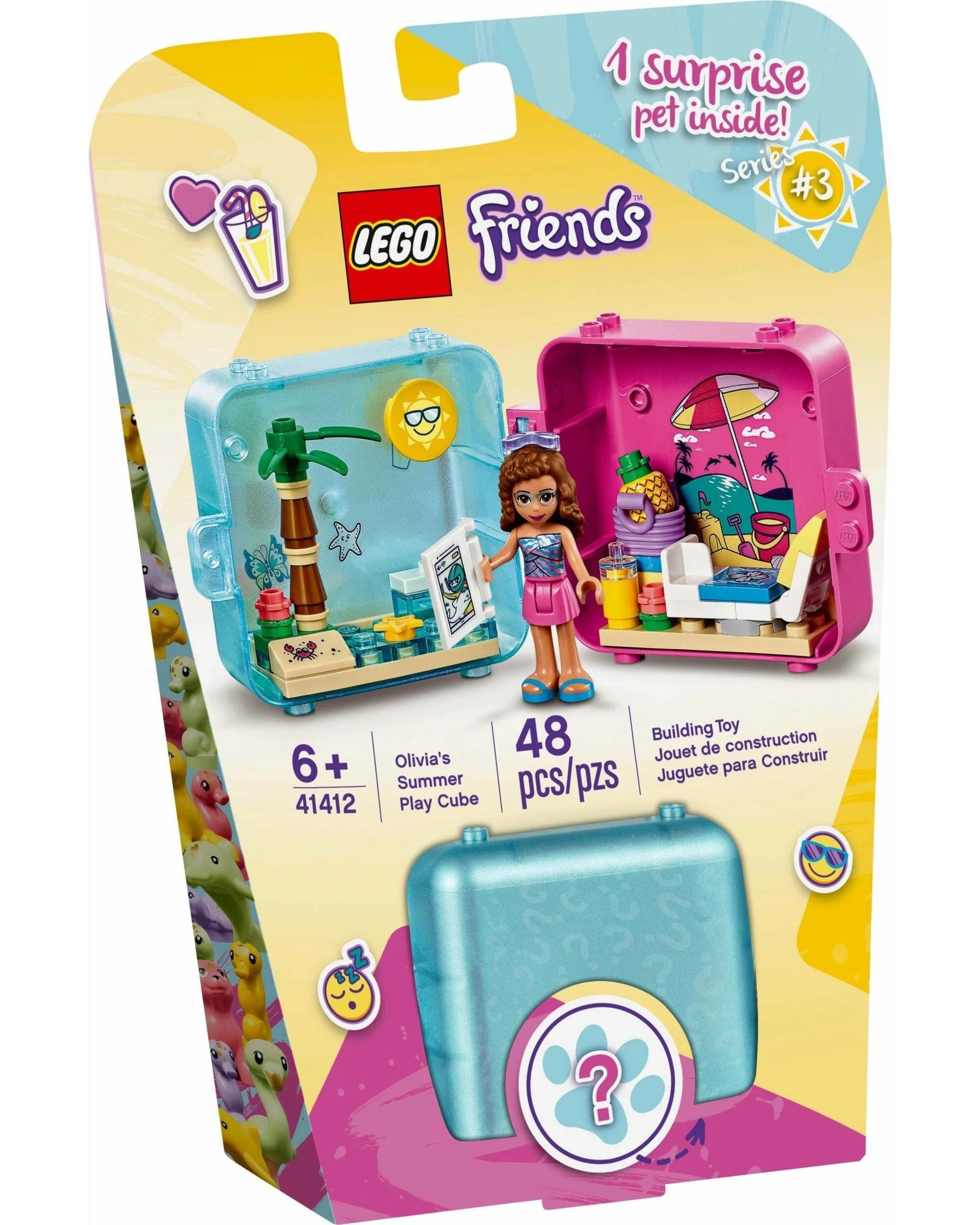 1 LEGO 41412 Olivia's Summer Play Cube: Beach Fun Travel Toy, 1 of 5