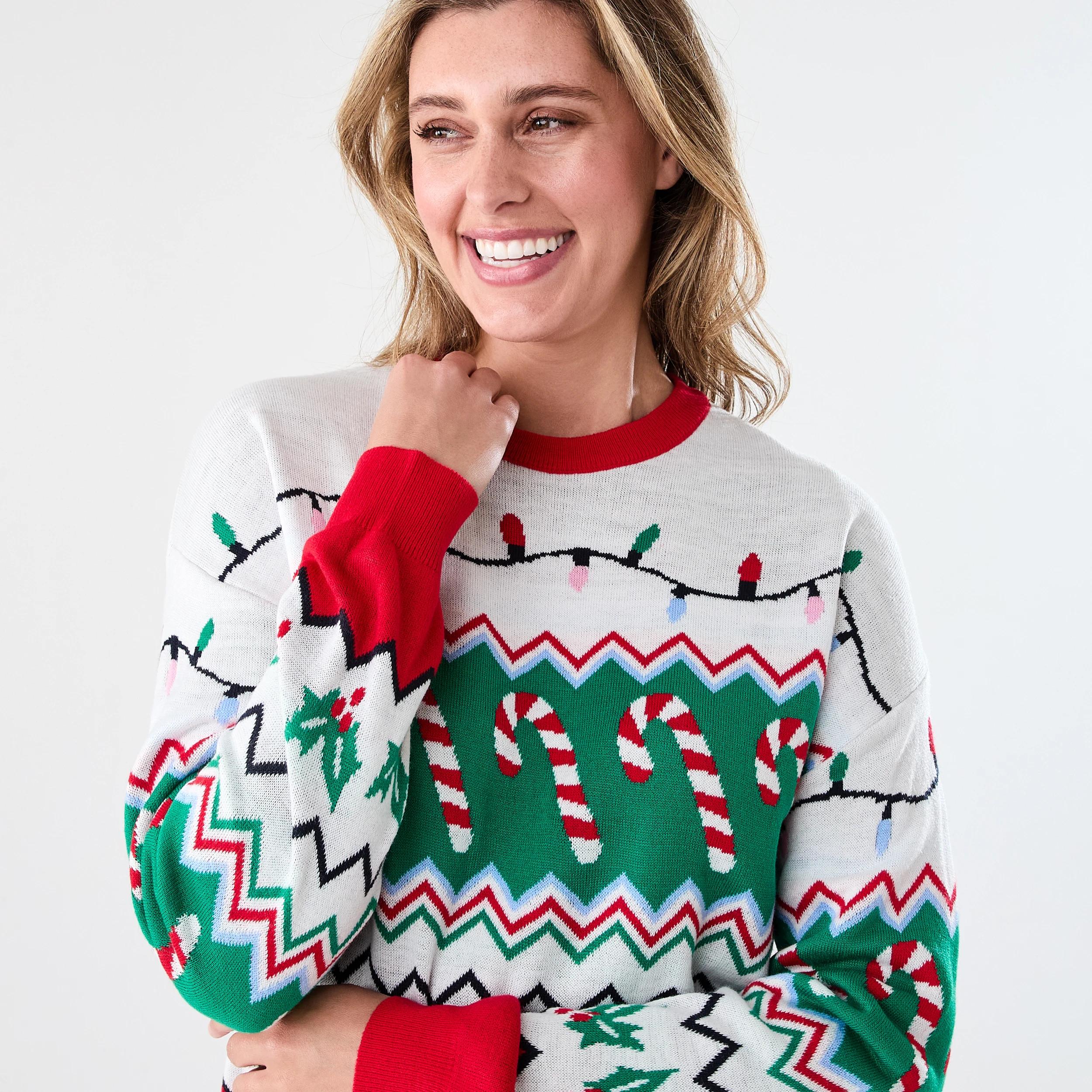 4 Christmas Jumper CANDY CANE WOMENS, 4 of 6