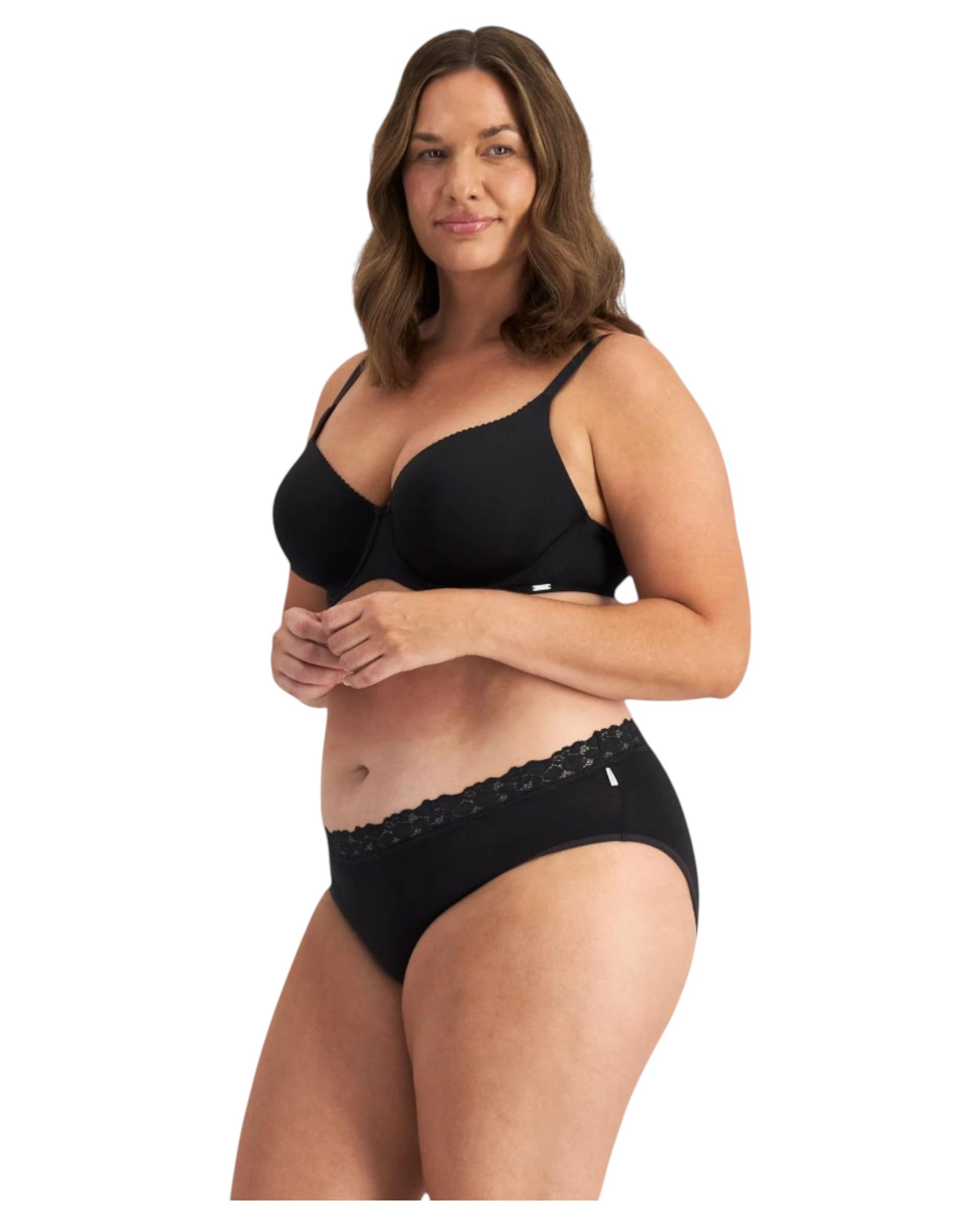 3 Jockey 5 Pack Womens Parisienne Light Leak-Proof Bikini Underwear Black BLACK, 3 of 4