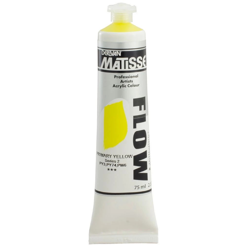 1 Derivan Matisse Flow Paint 75mL Primary Yellow S2, 1 of 2