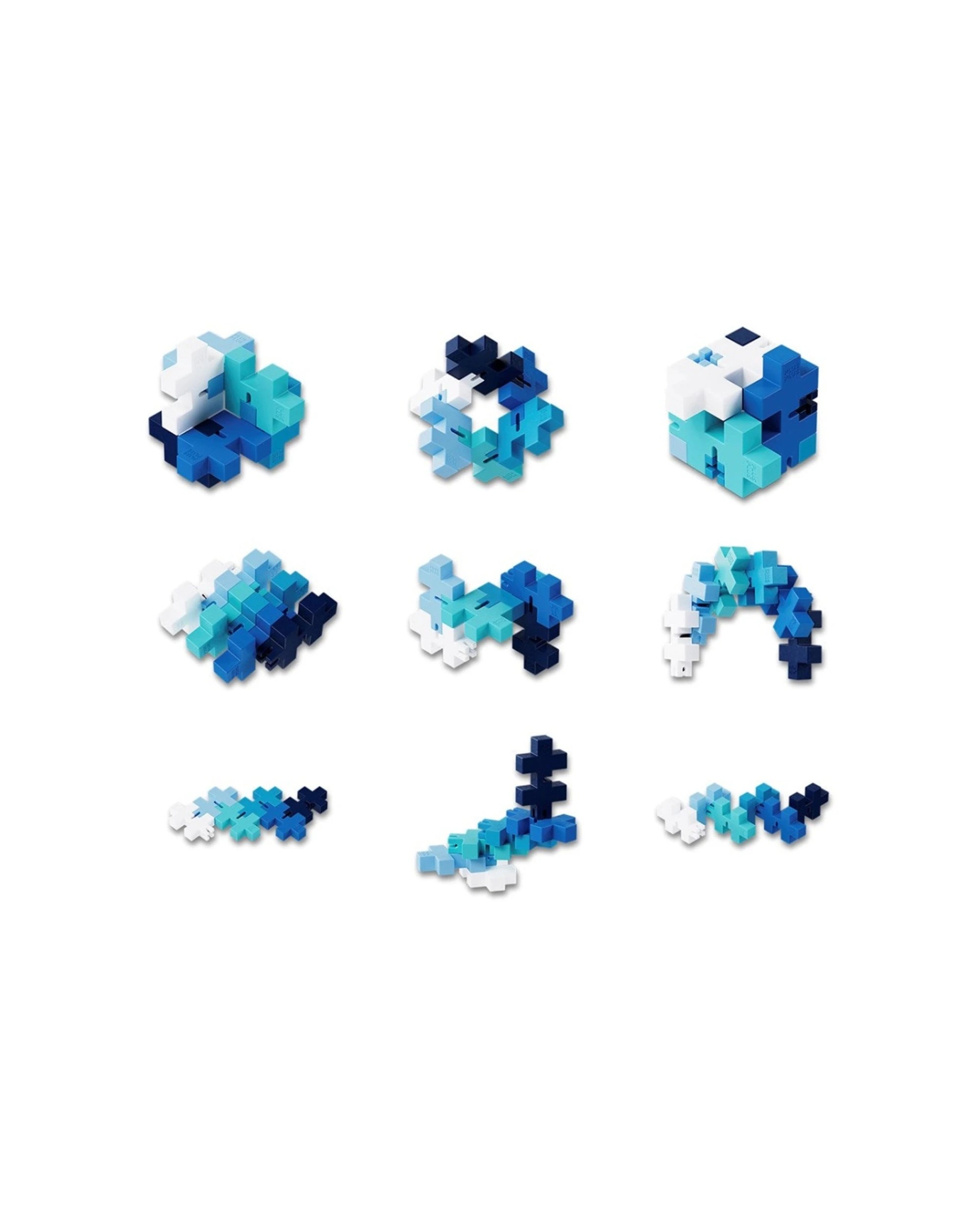 3 Plus-Plus Hexel Fidget Toy Waterfall Kids Child 6 Interconnected Blocks, 3 of 3