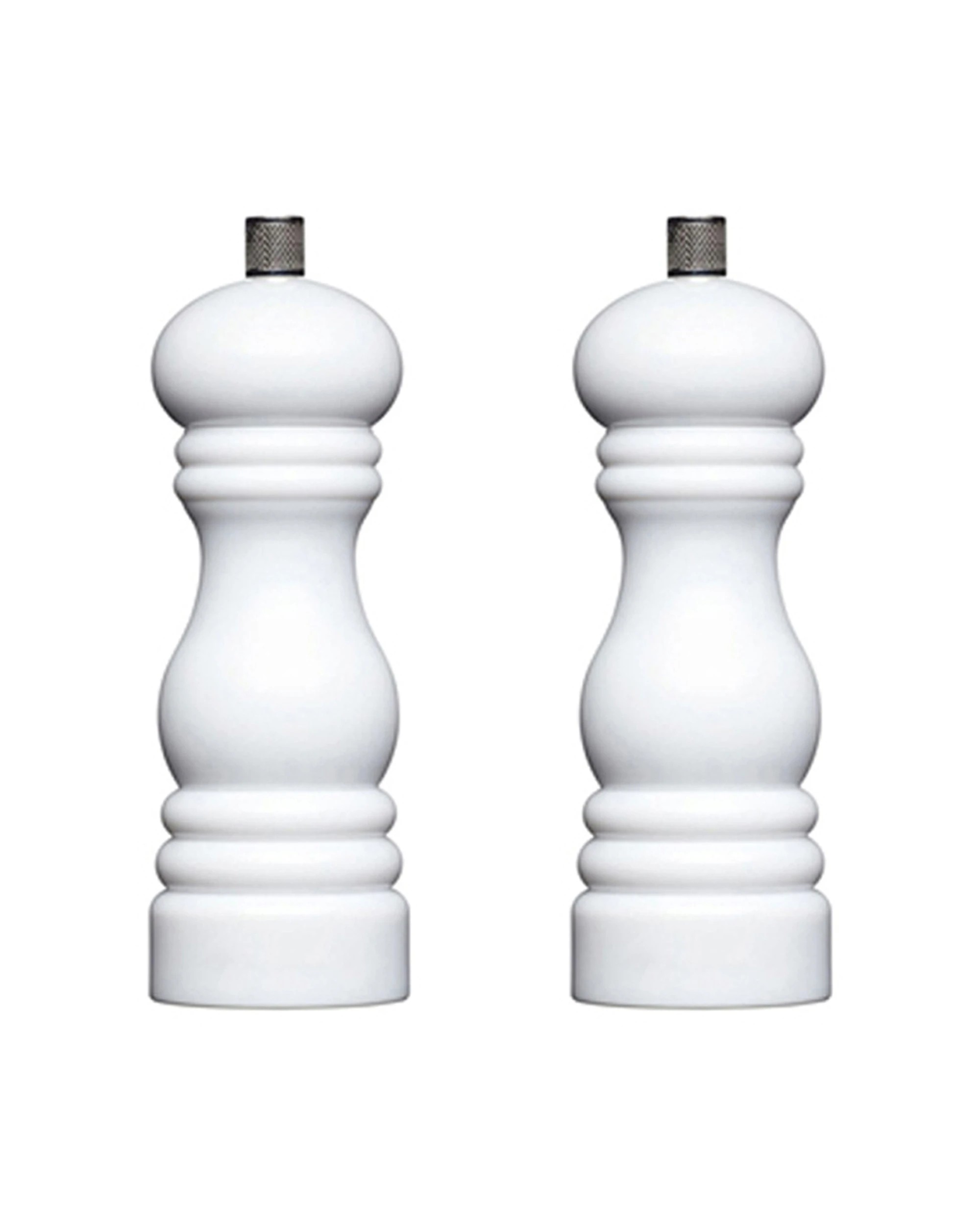 1 Mastercraft 2PK 17cm Classic Capstan Salt Pepper Mill Ceramic Grinder Kitchen Utensils Set - White, 1 of 4