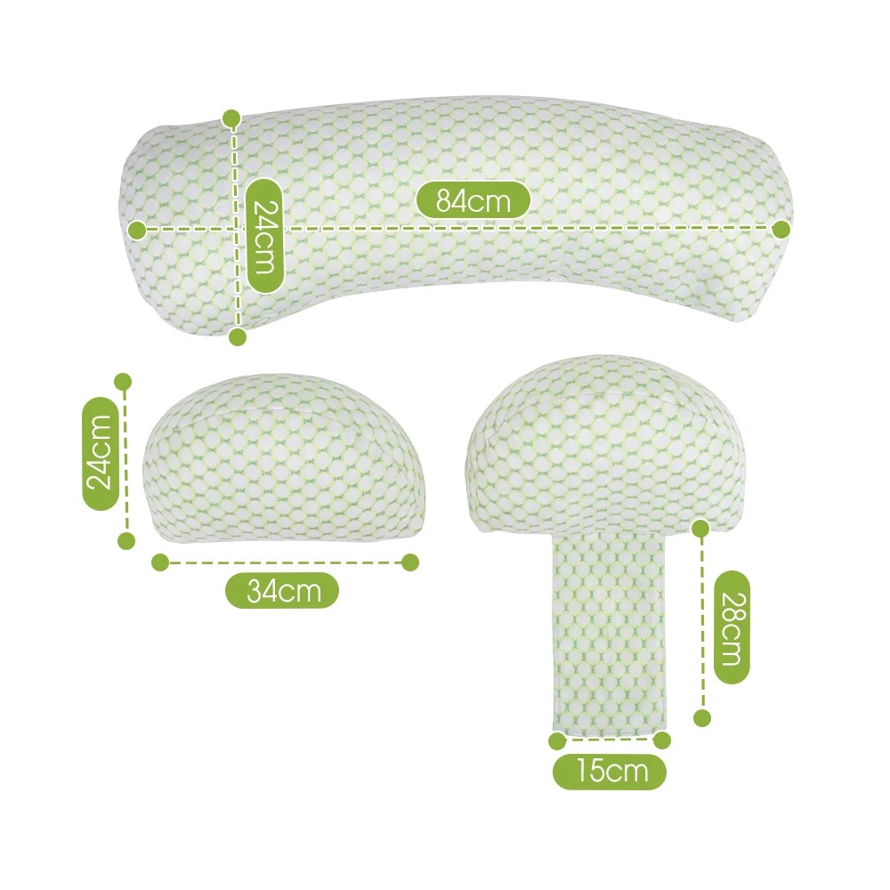 2 PlayPals 3PCS Adjustable Pregnancy Pillow H L V Shaped Body Support - Green, 2 of 3