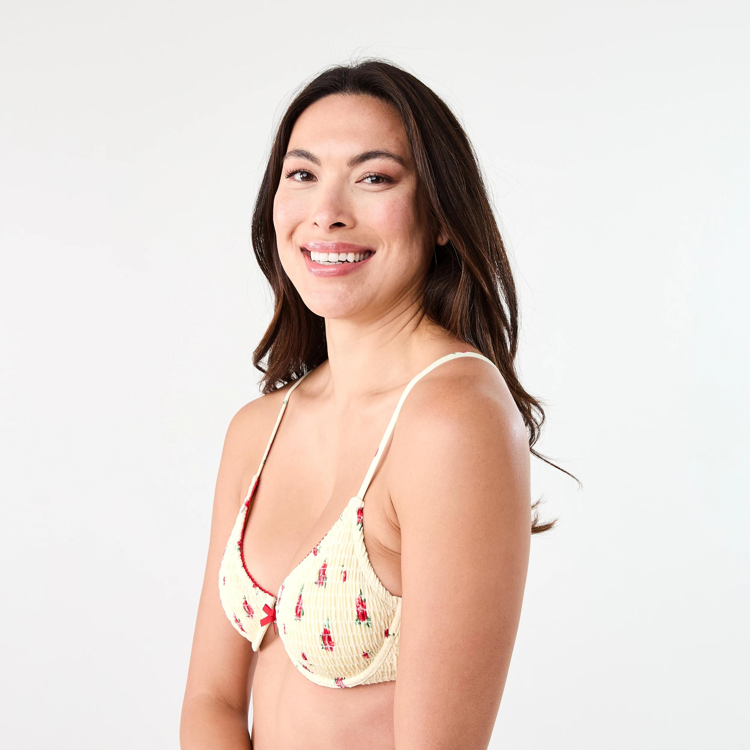 2 Smocked Underwire Balconette Bikini Top ROSEBUD FLAN, 2 of 7