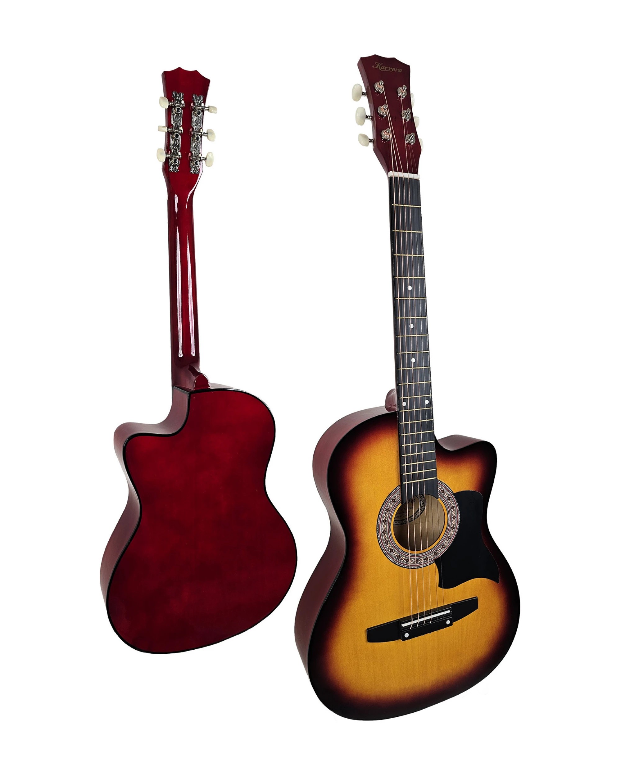 4 Karrera 38in Cutaway Acoustic Guitar with Guitar Bag, 4 of 5