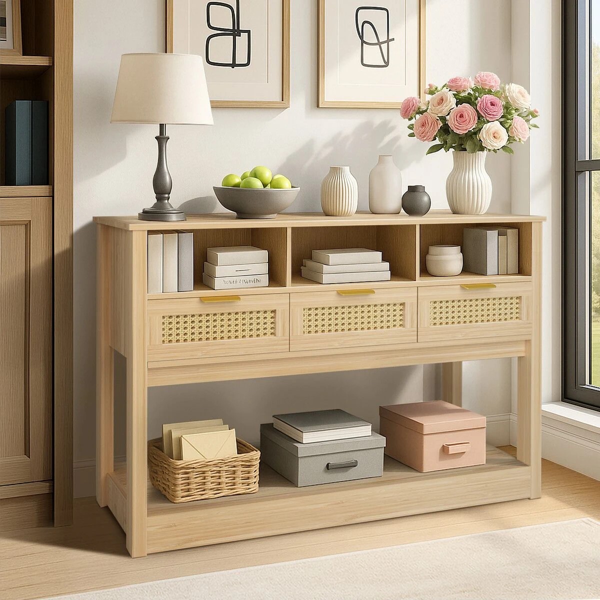 2 LUXSUITE Console Table End Hall Sofa Accent Narrow Side Couch, 2 of 5