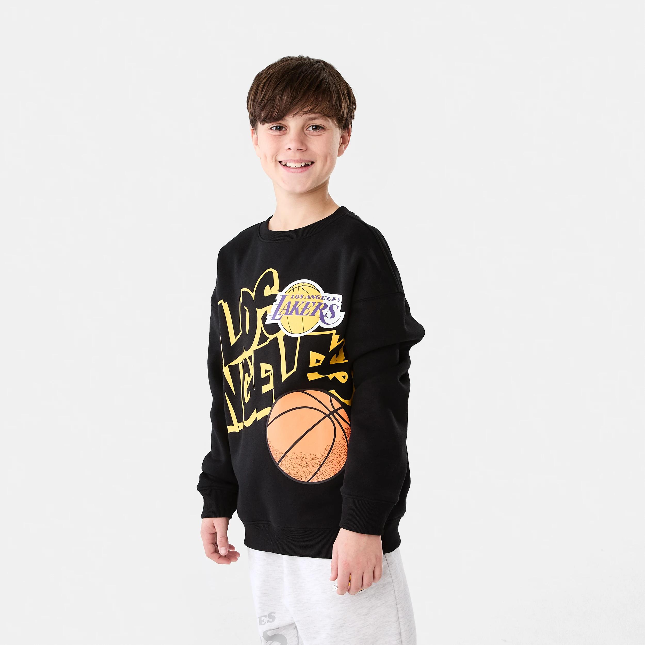 2 Official NBA Kids Fleece Crew Neck Top BLACK LAKERS FLEECE CREW, 2 of 5