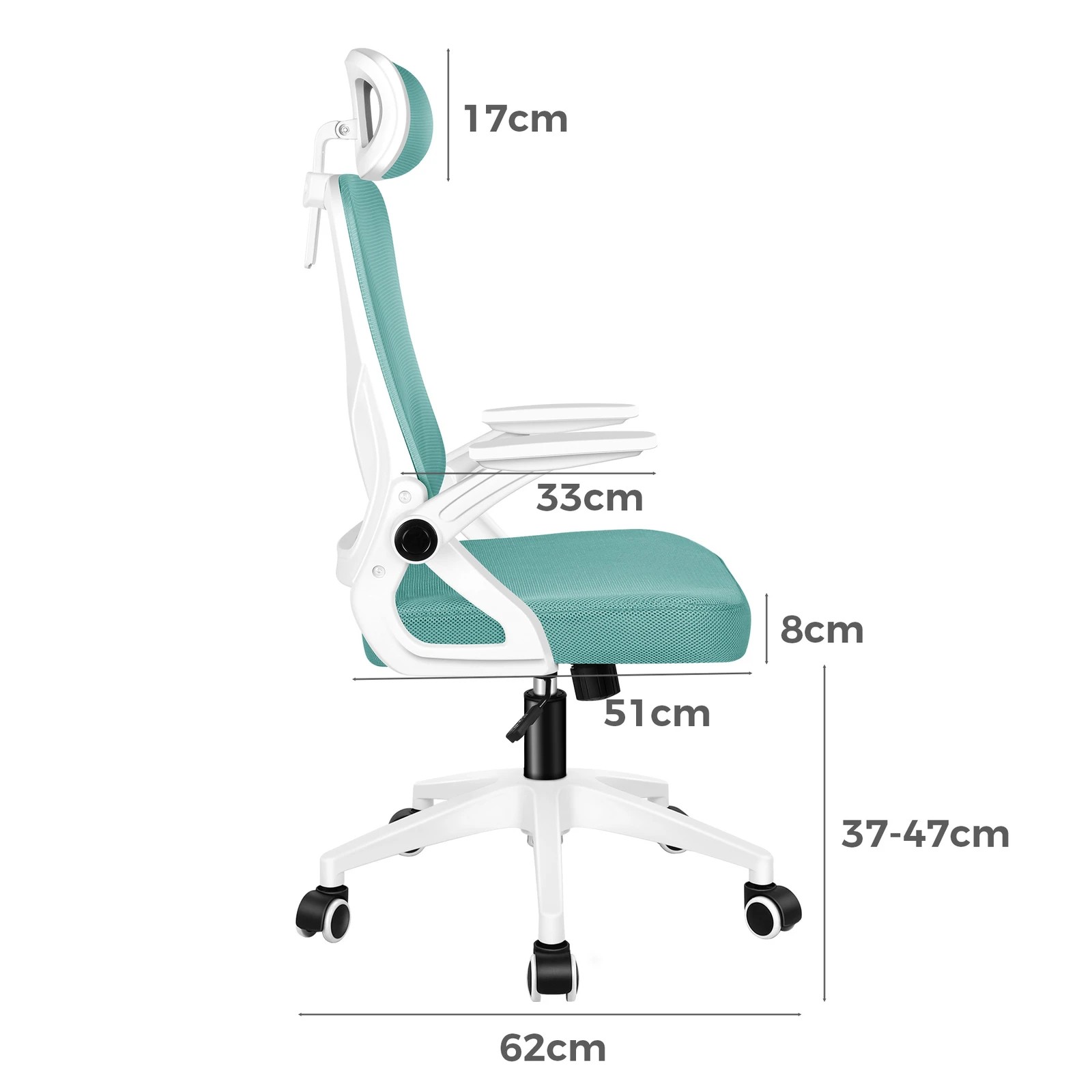 7 Alfordson Mesh Office Chair Executive Fabric Seat Tilt Gaming Racing Computer - Green, 7 of 10