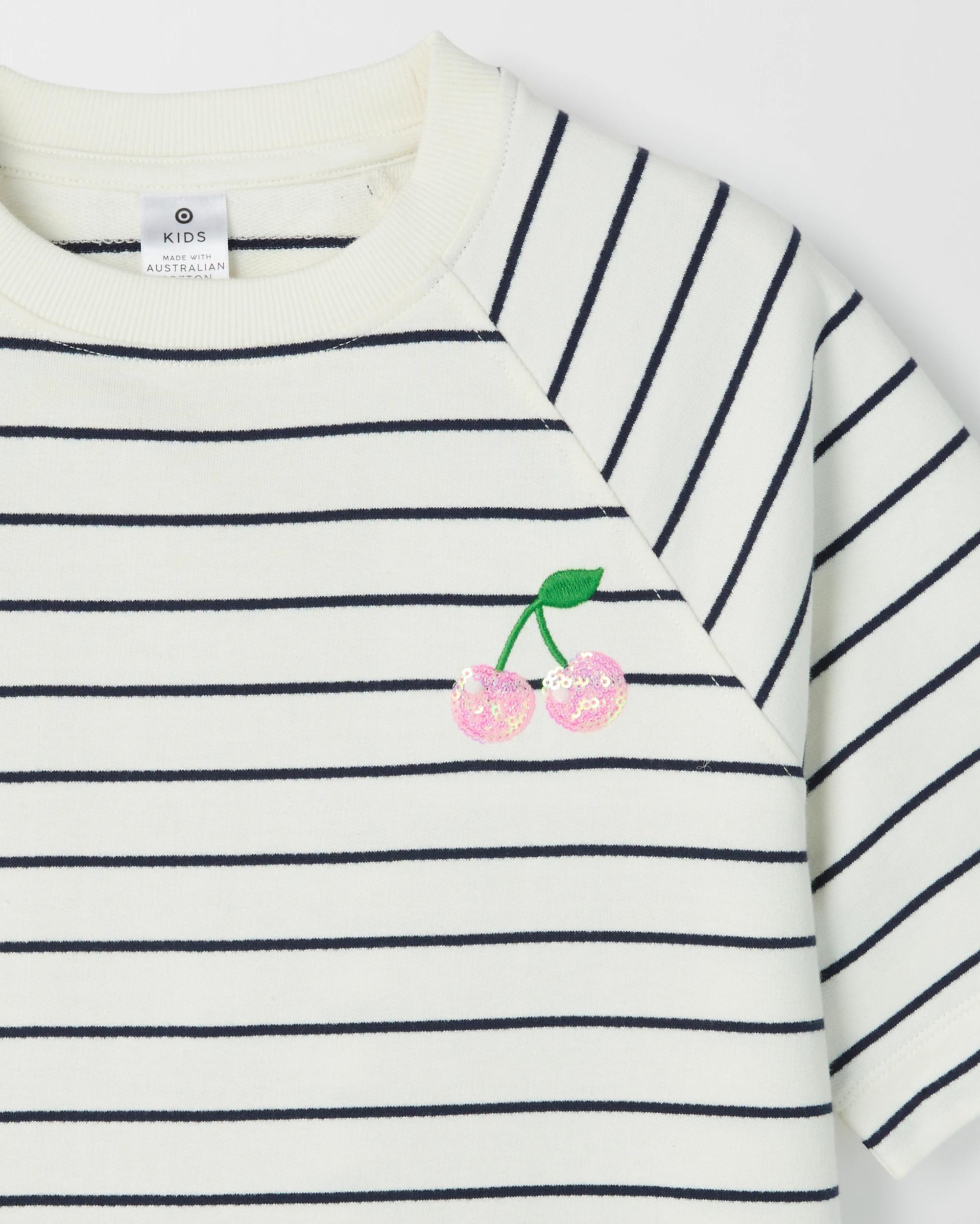 6 Target Kids Australian Cotton French Terry T-Shirt STRIPE CREAM, 6 of 6