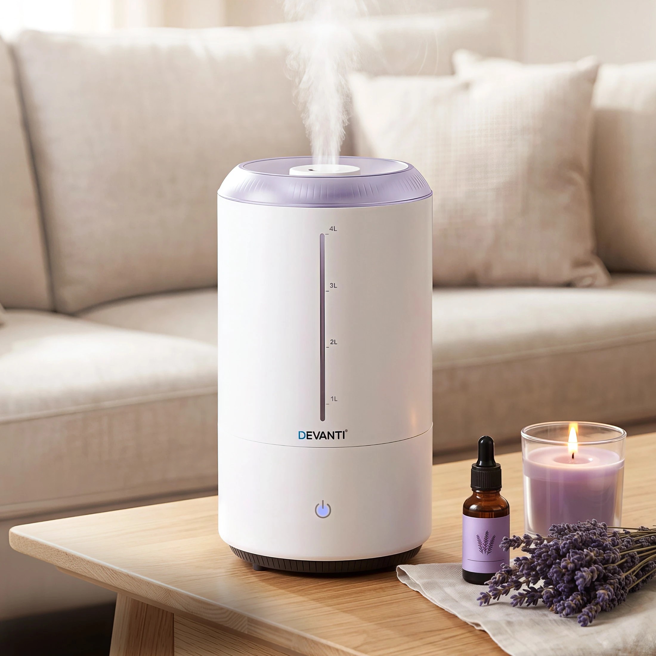 4 Devanti 4L Ultrasonic Humidifier and Diffuser - White, 4 of 9