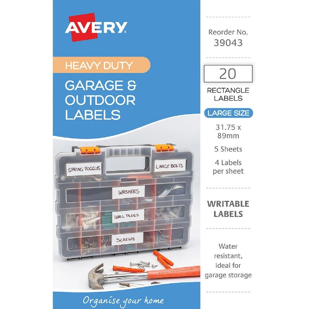 1 Avery 4UP Heavy Duty Outdoor Labels 5 Sheets, 1 of 2