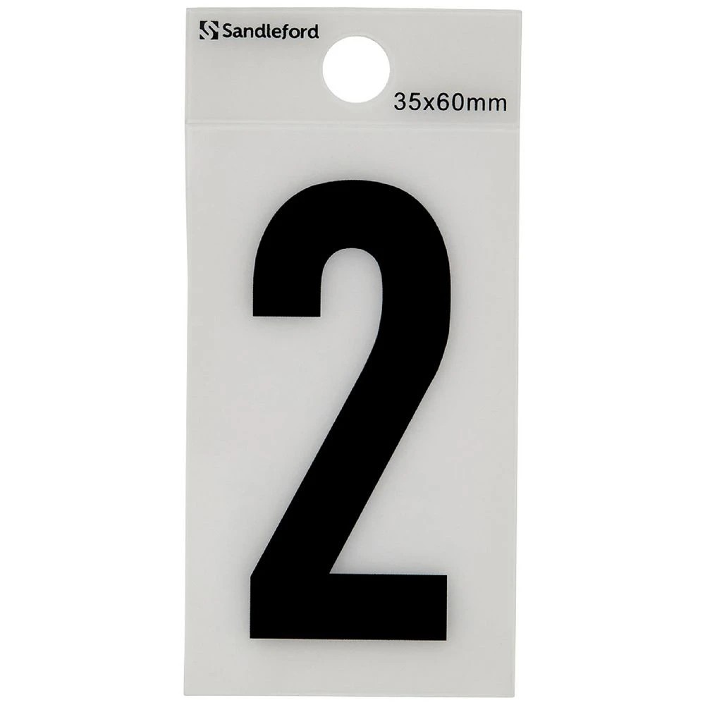 1 Sandleford Self Adhesive Number White 60mm 2, 1 of 1