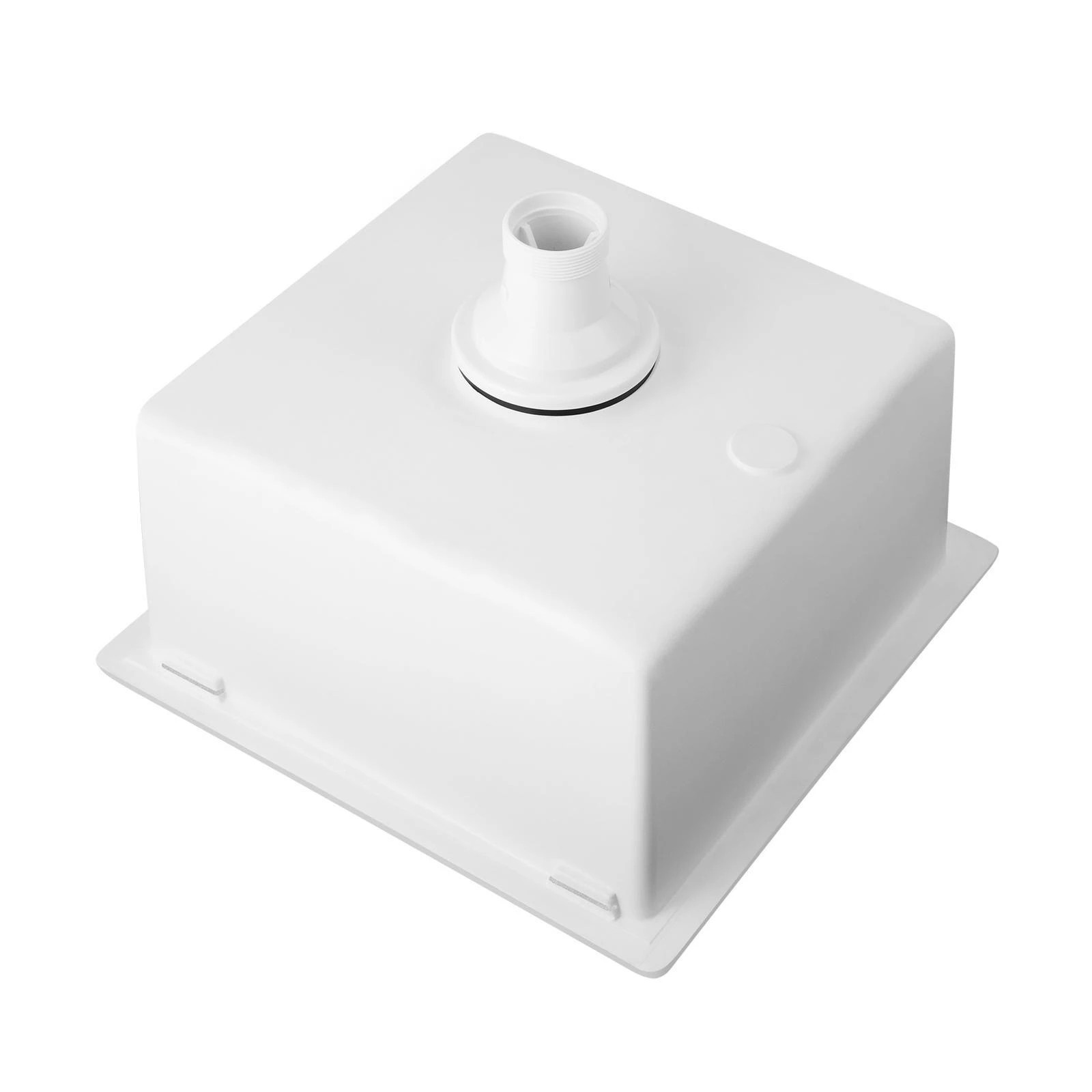 7 Welba Kitchen Sink 38x38cm Granite Stone Sink Basin Single Bowl - White, 7 of 8