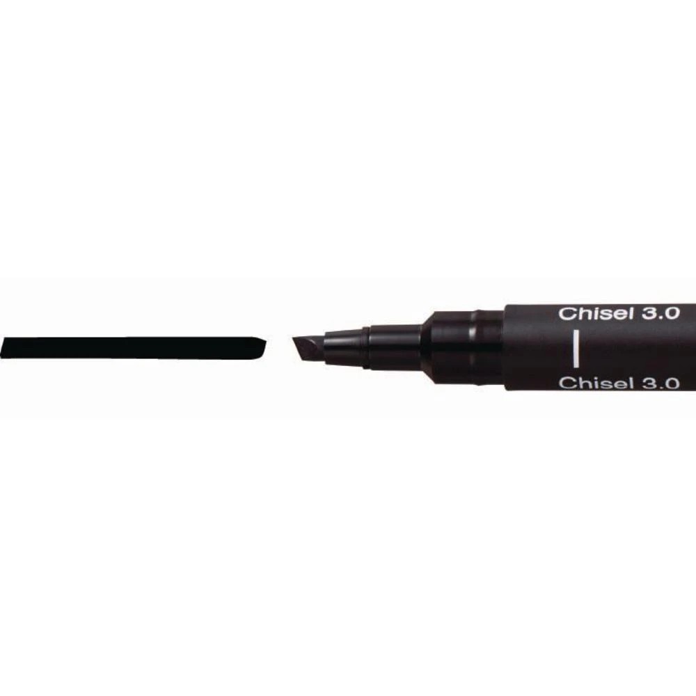 3 Uni Pin Fineliner 3 mm Chisel Tip Black, 3 of 3
