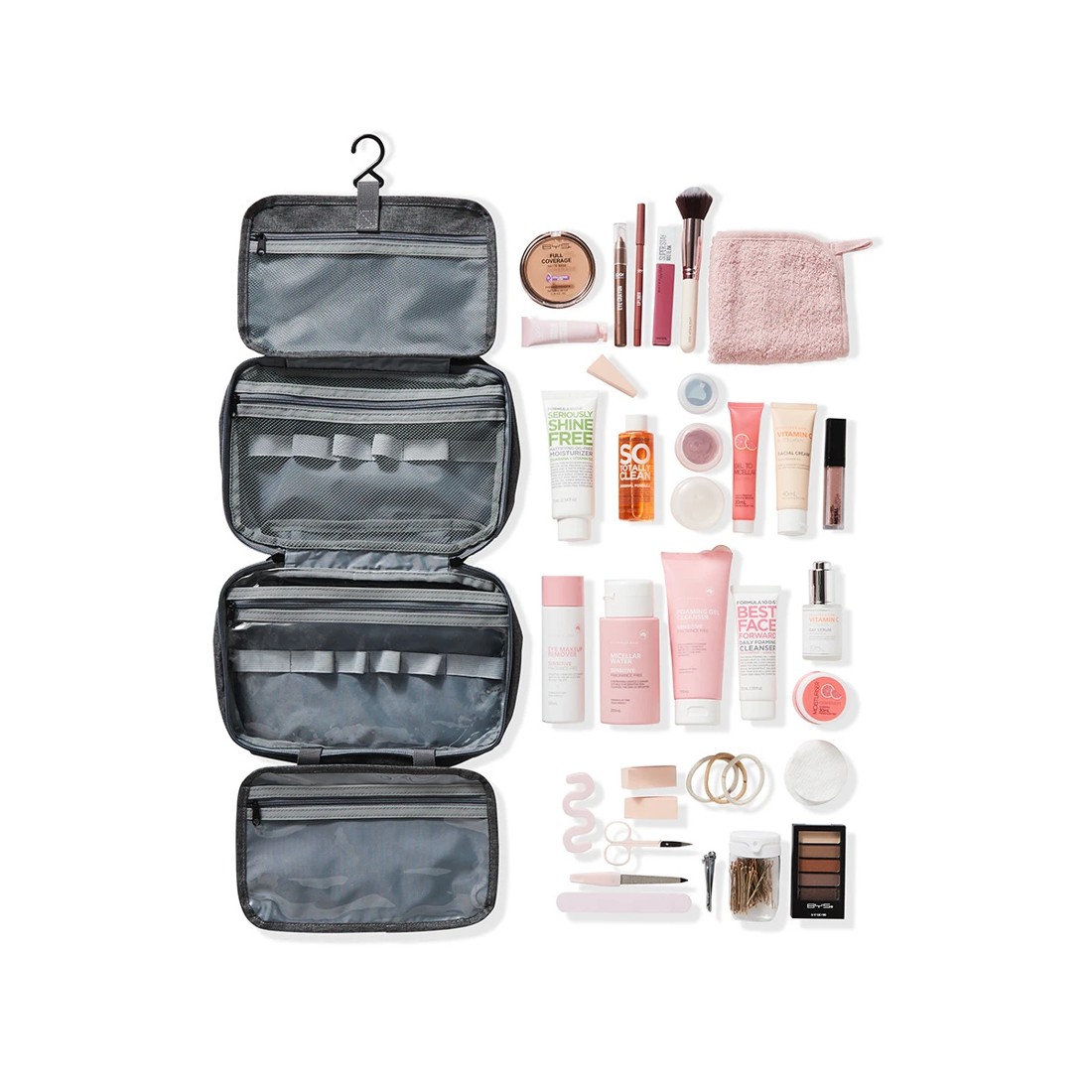 4 Multi Pocket Hanging Organiser - Grey, 4 of 8