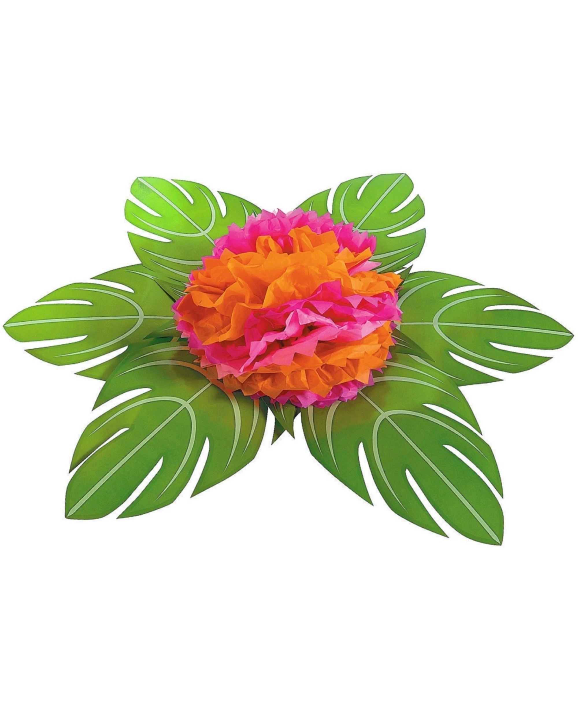 1 Fun Express Tropical Palm Leaf and Flower Centrepiece, 1 of 1