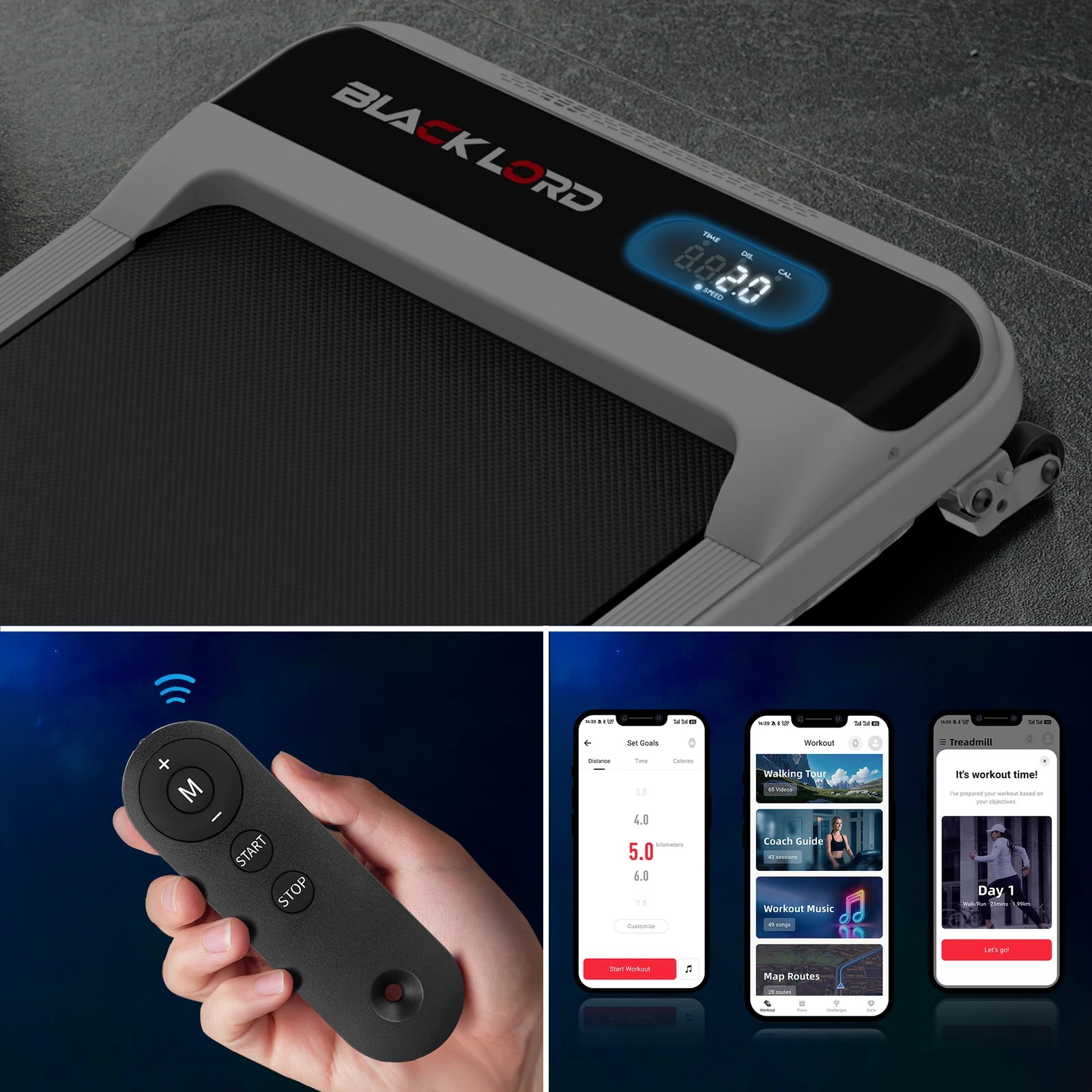 6 Black Lord Treadmill Incline Walking Pad - White, 6 of 9