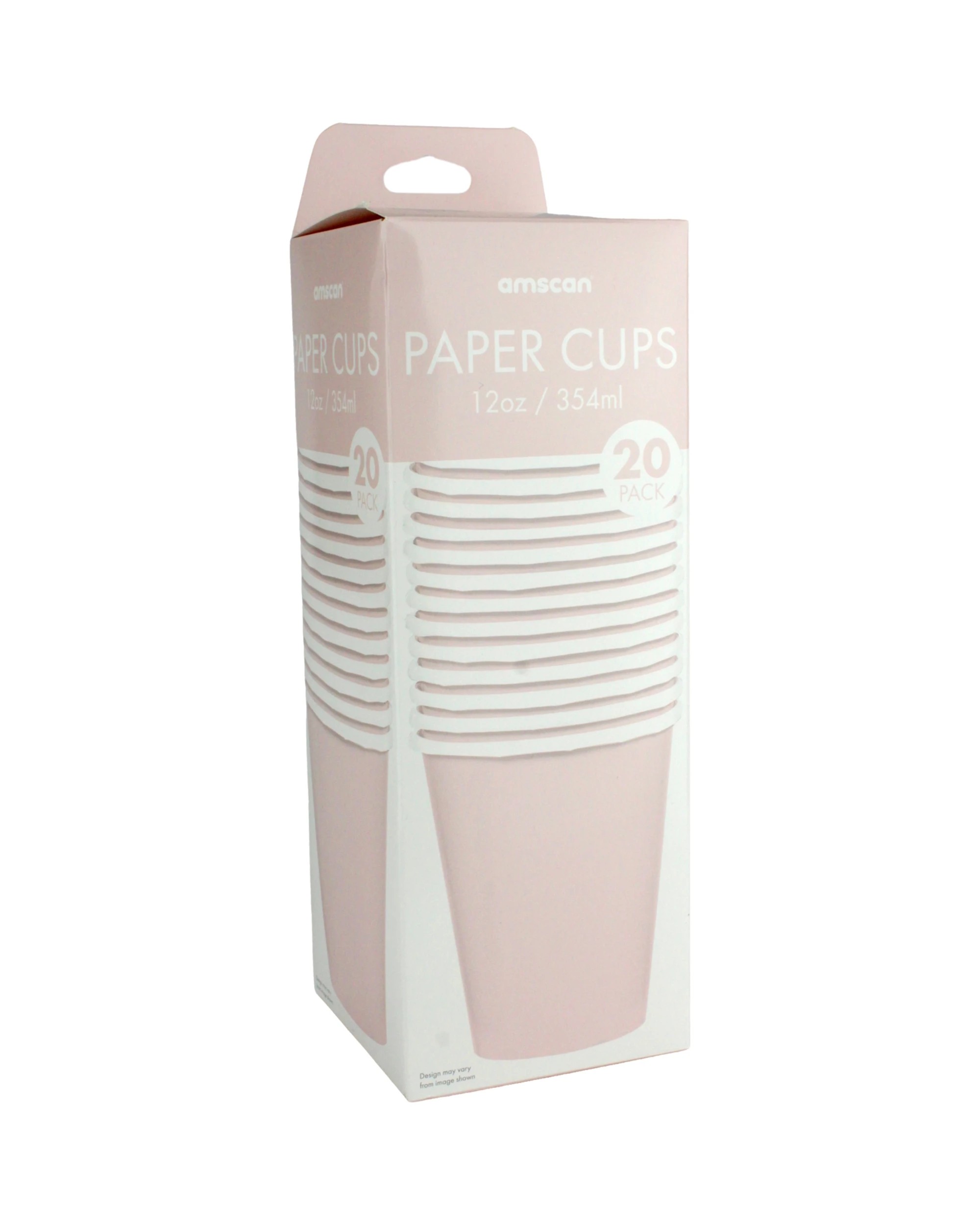 2 Amscan Paper Cups 354ml Pack of 20 - Pastel Pink - Pastel Pink, 2 of 3