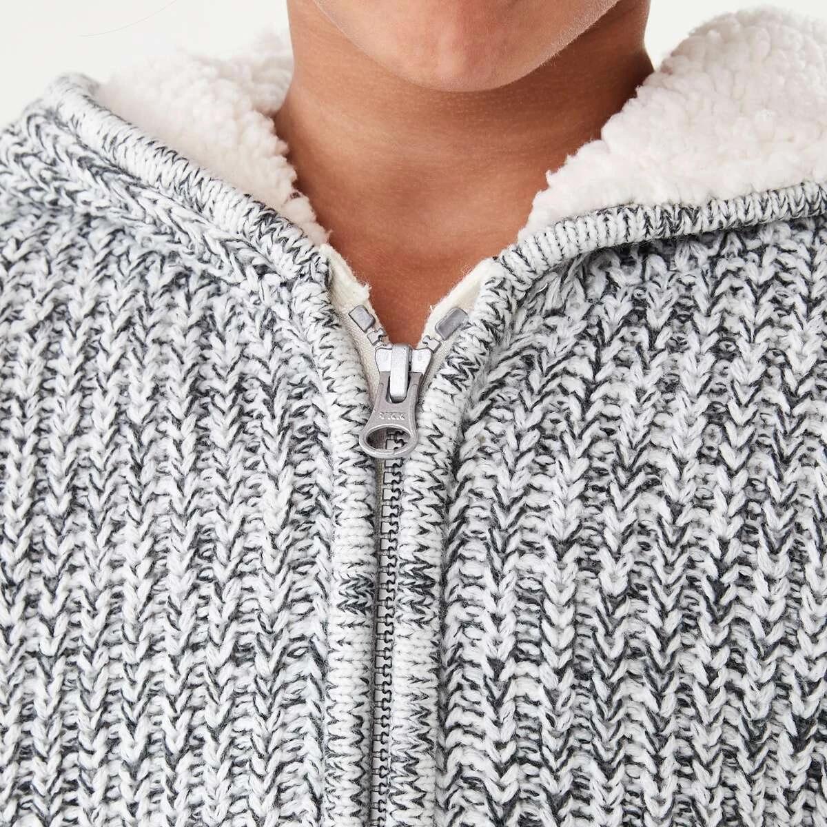 4 Sherpa Knit Hoodie Wht Twist, 4 of 8