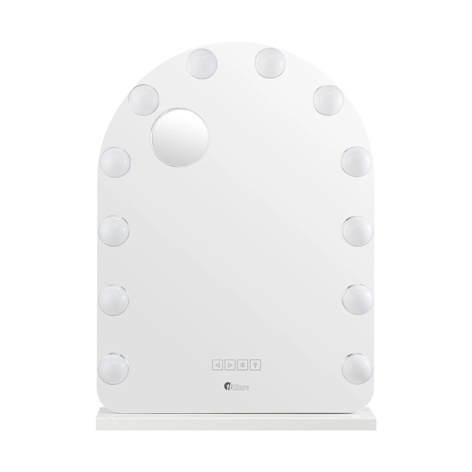 6 Oikiture Led Arched Makeup Mirror Bluetooth Hollywood 61x43cm Vanity Wall Mirrors
 - White, 6 of 7