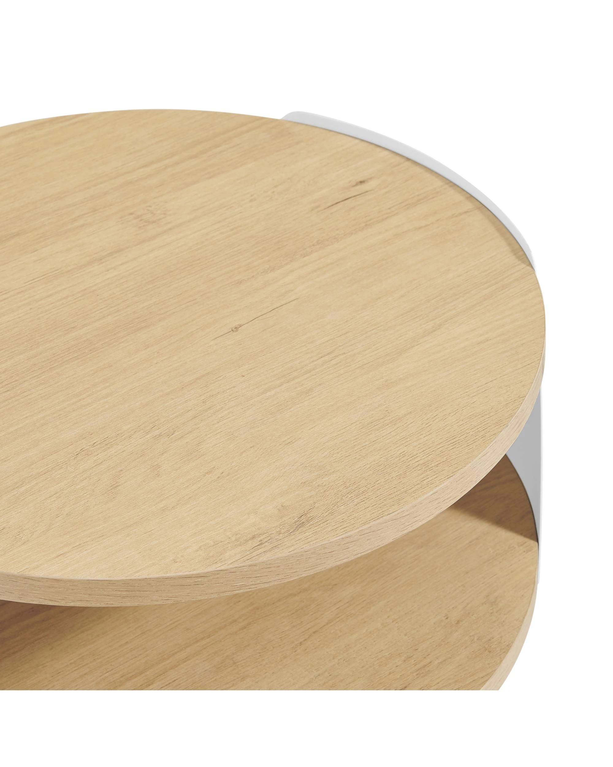 7 Kodu Side Table Bedside Shelf Round - White, 7 of 9