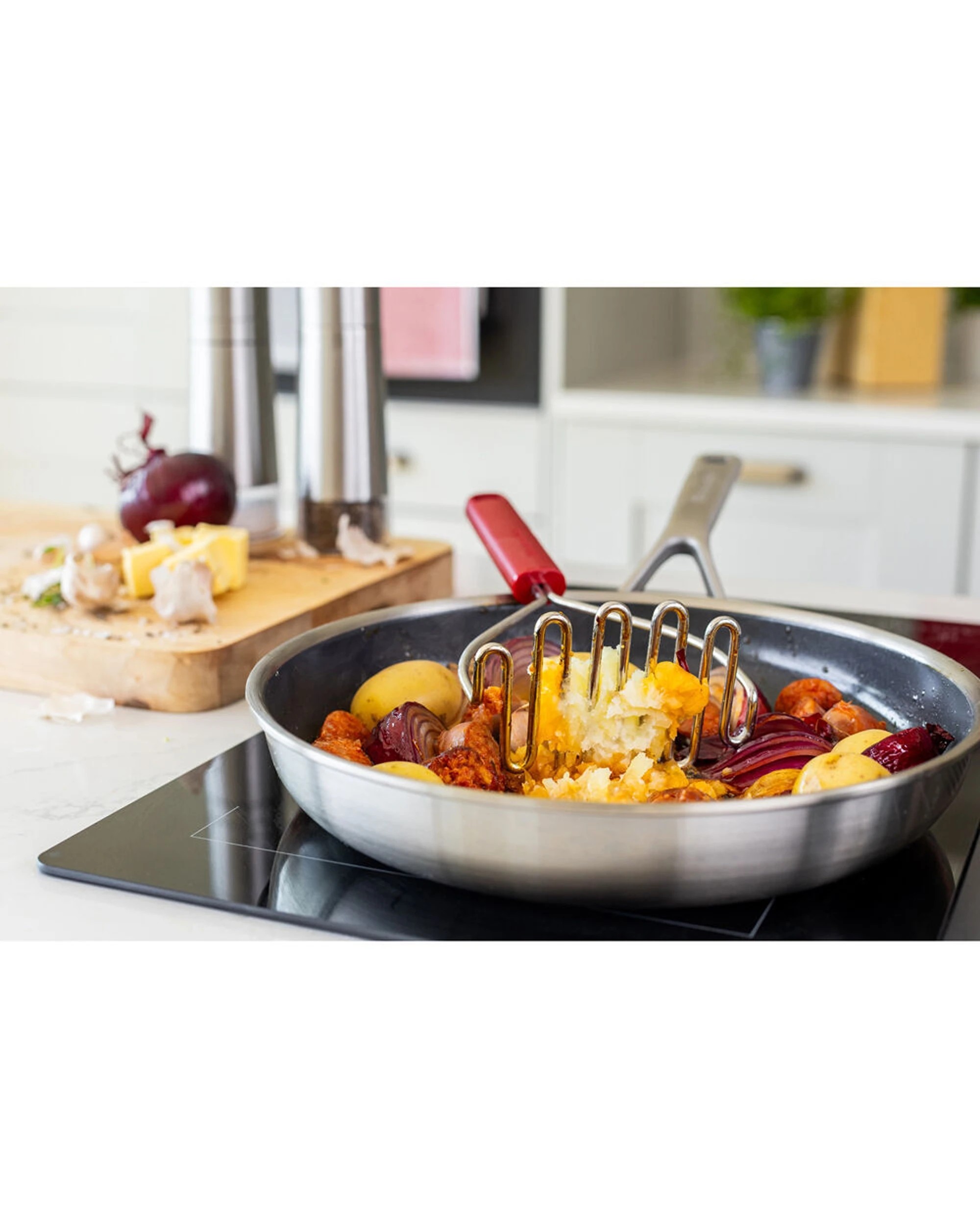 6 KitchenAid Classic Wire Multipurpose Masher 2PK Ergonomic Handle Rust-Resistant - Red, 6 of 6