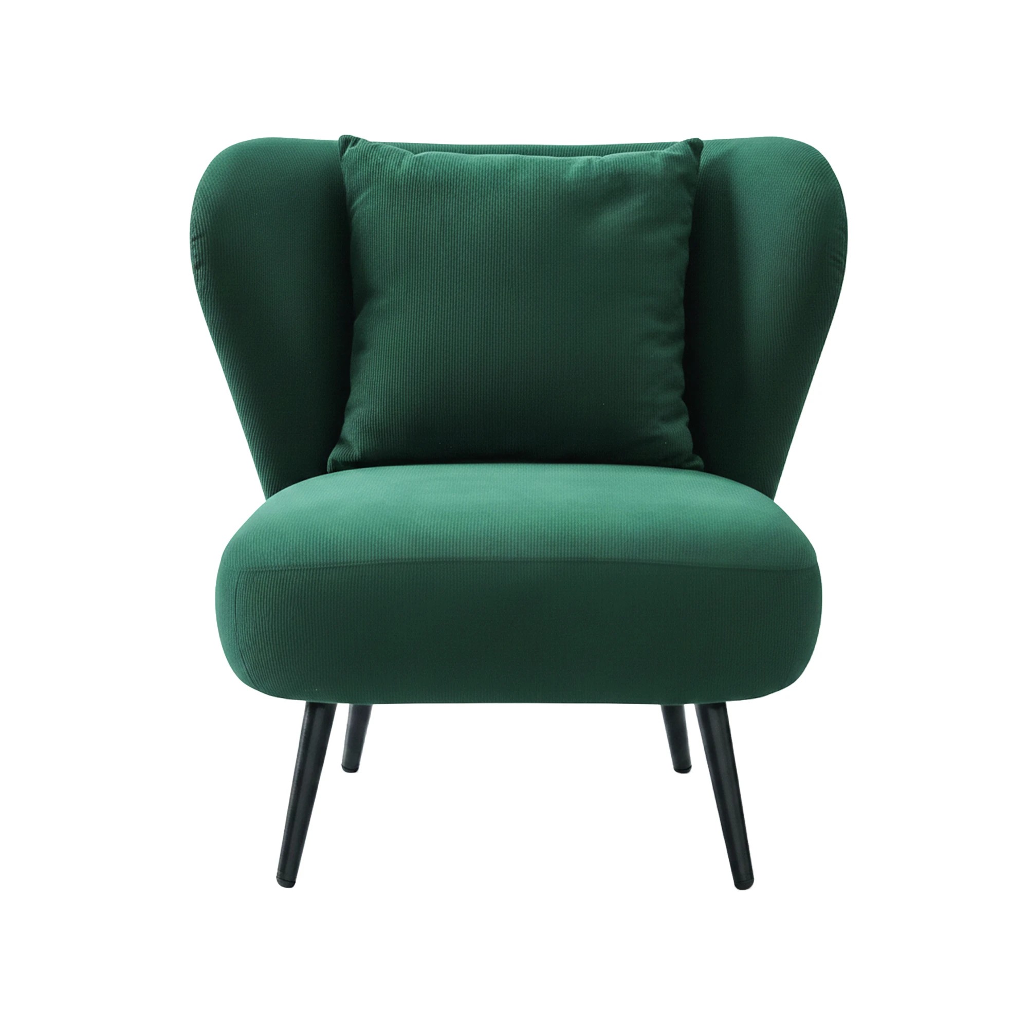 3 Artiss Armchair Accent Chair Lounge Tub Sofa Couch Corduroy Velvet - Green, 3 of 3