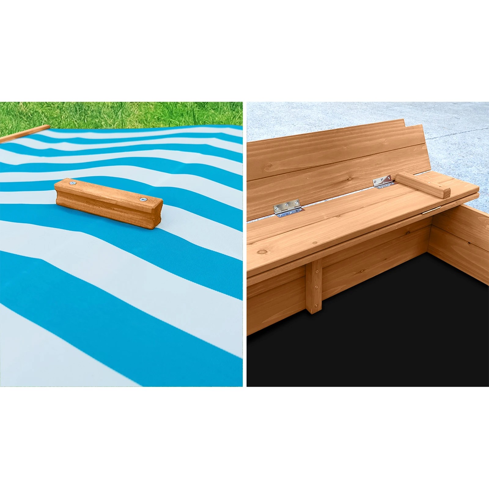 4 Mazam Kids Sandpit Outdoor Toys Wooden Sandbox Beach Play Box Children Canopy
 - multi, 4 of 10