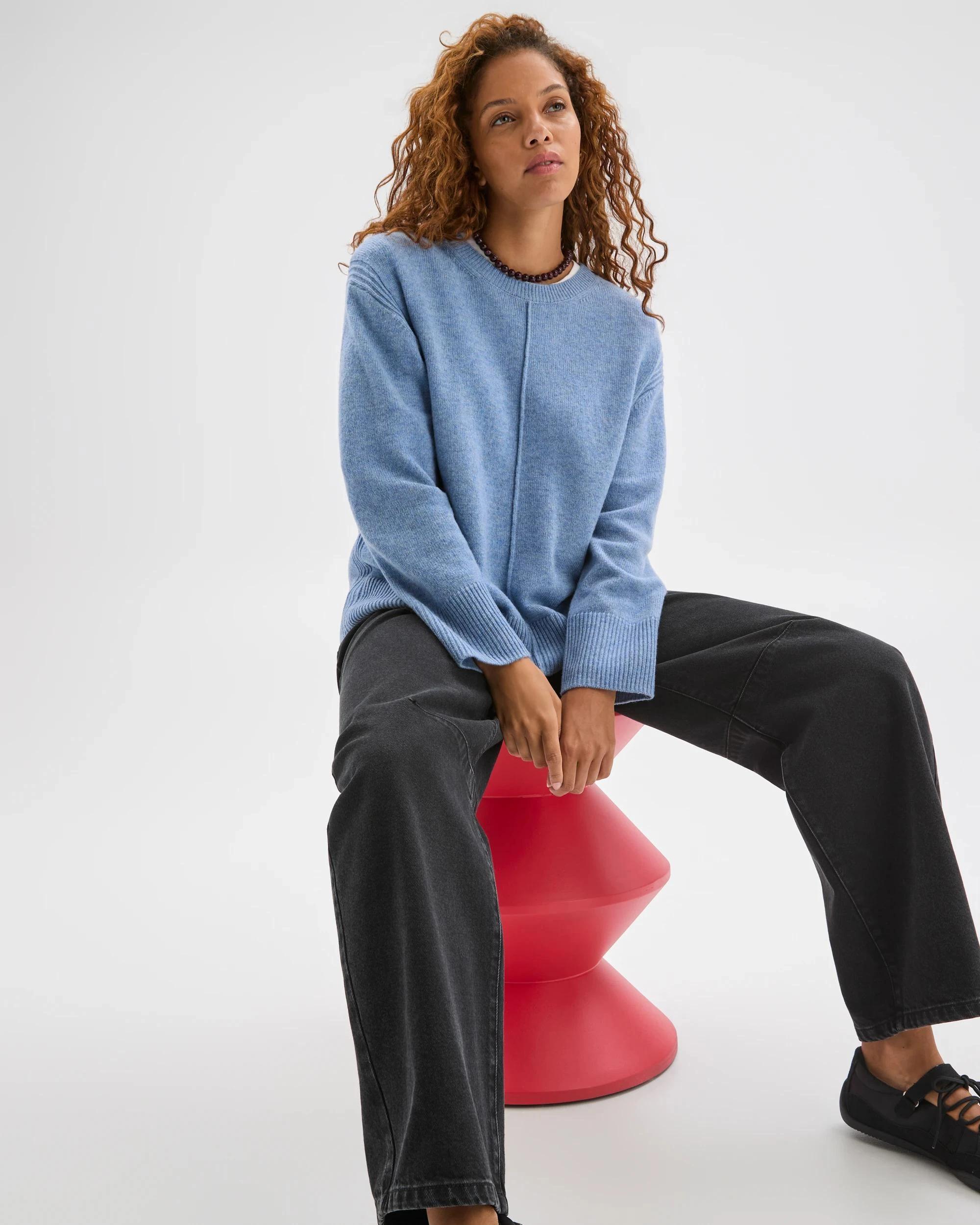 4 Target Woman Lambswool Long Sleeve Sweater MINERAL MIST, 4 of 7