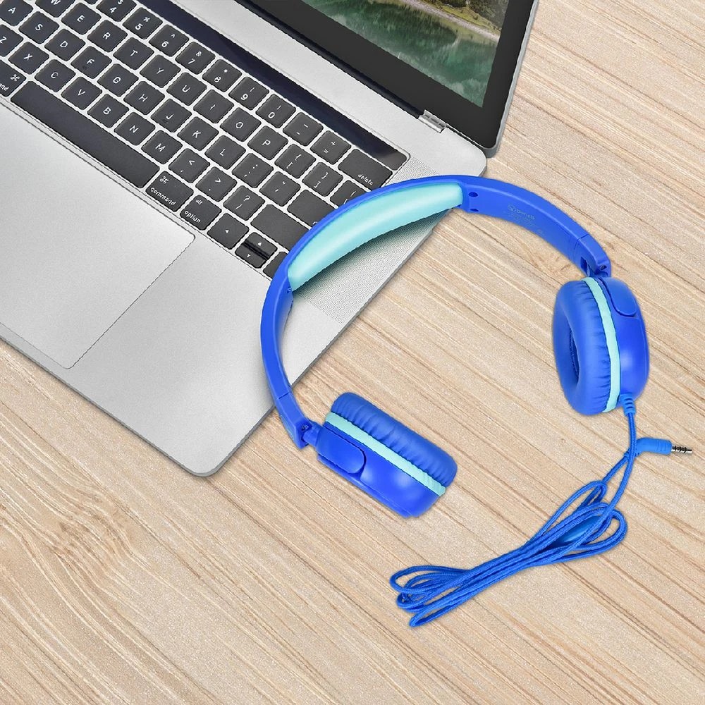 6 BONELK Comfort Kids Wired Headphones Blue/Green, 6 of 7