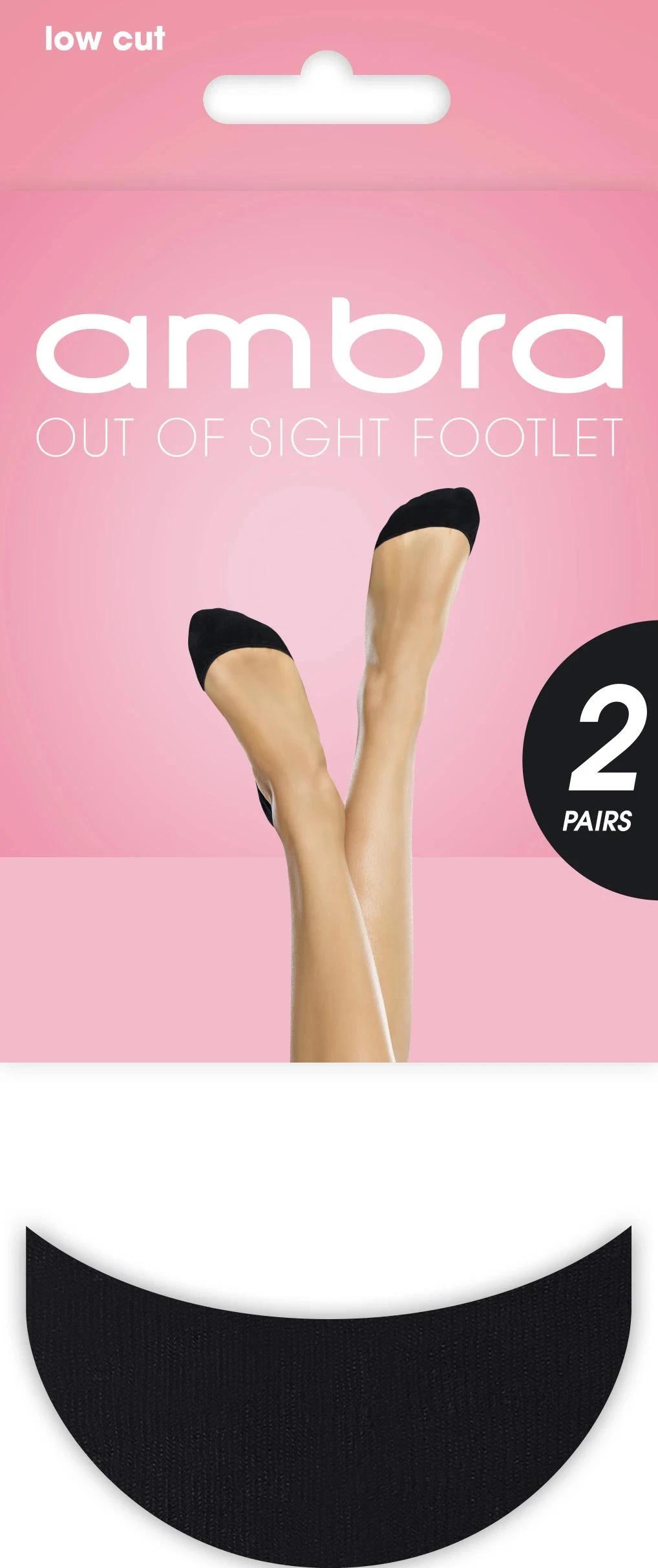 1 Ambra 2 Pack Out Of Sight Footlet Tights BLACK, 1 of 2