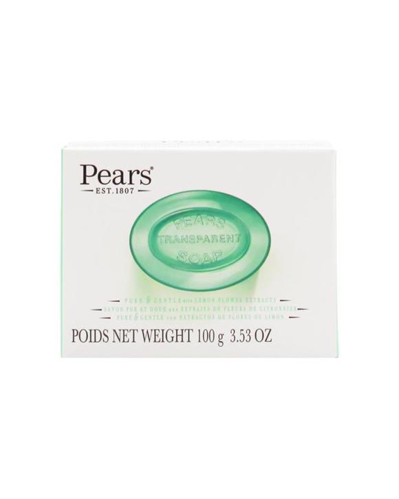 Pears Pure And Gentle Bar Soap Lemon Flower Extracts 100g - Green