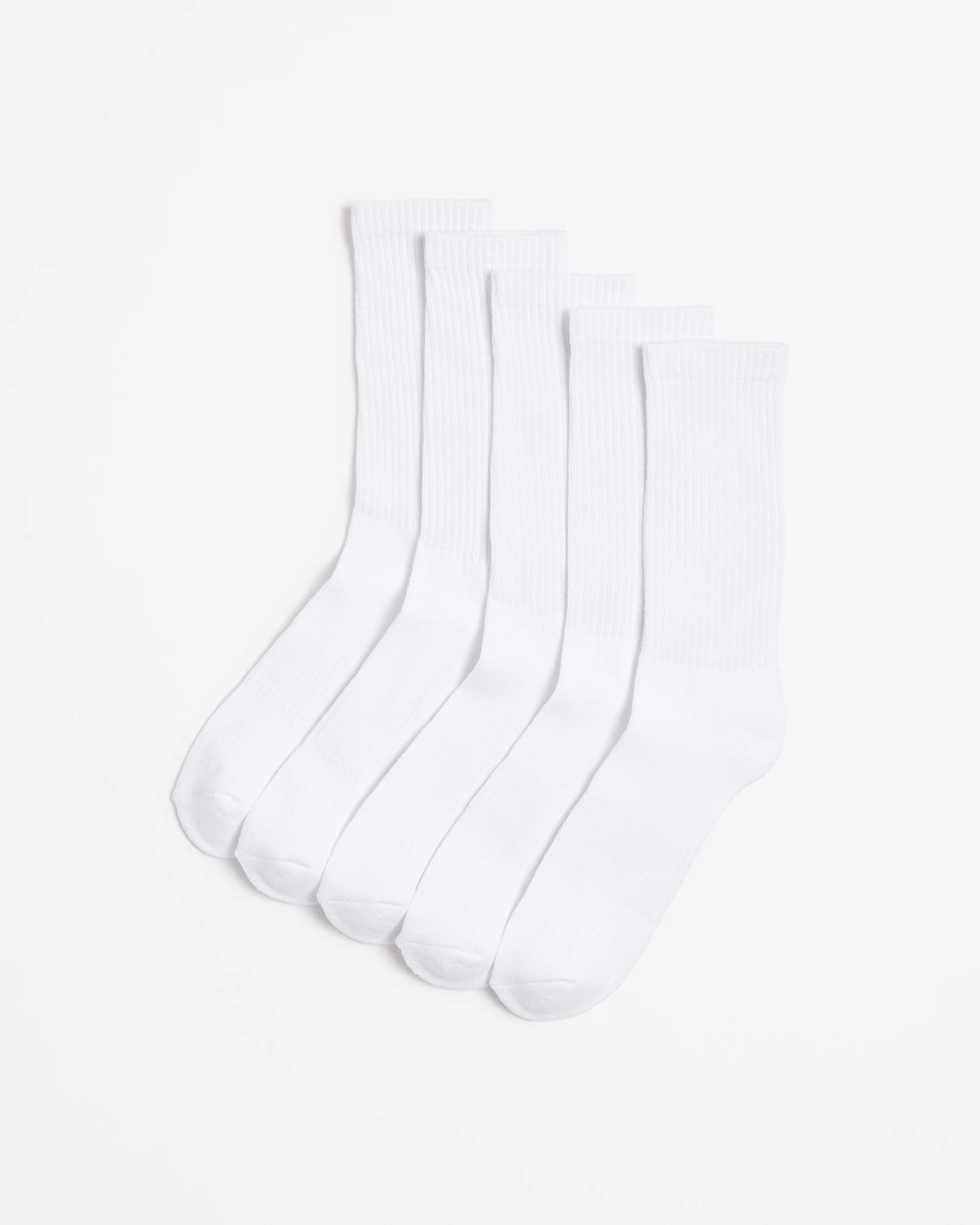1 Australian Cotton Blend 5 Pack Sport Crew Cut Socks - Maxx WHITE, 1 of 3