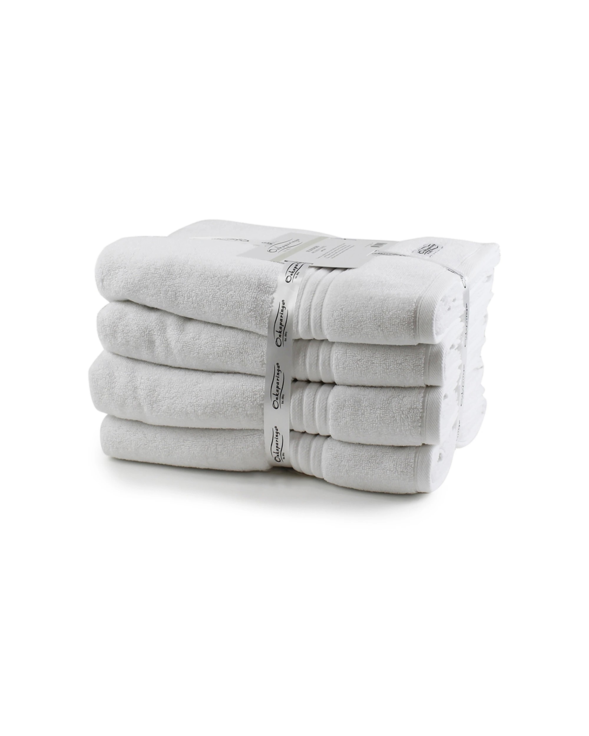 2 Onkaparinga 4pc 69x140cm Cotton Flinders Premium Bathroom Towels 600gsm - White, 2 of 3
