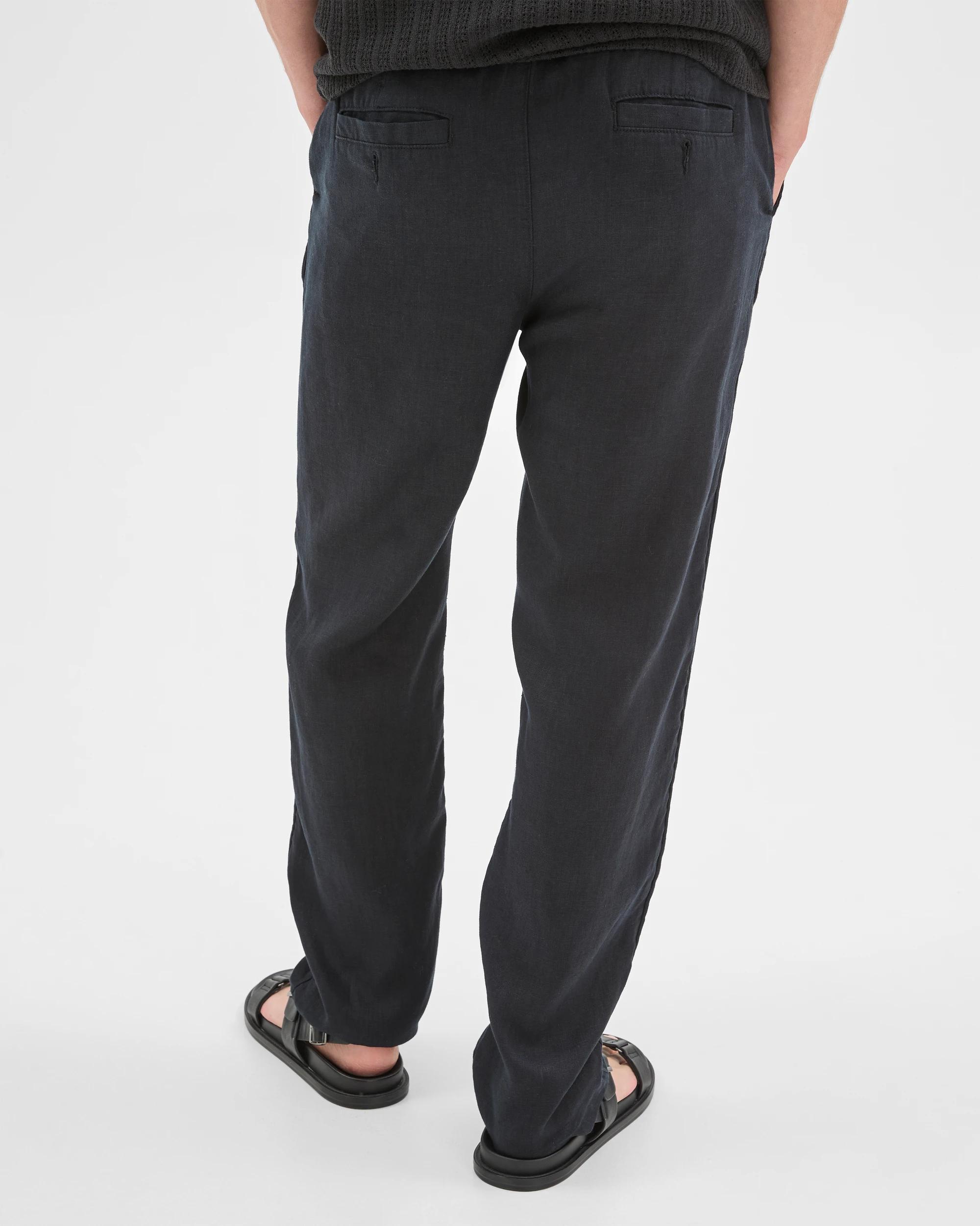 6 Target Man European Linen Full Length Pants BLACK, 6 of 6