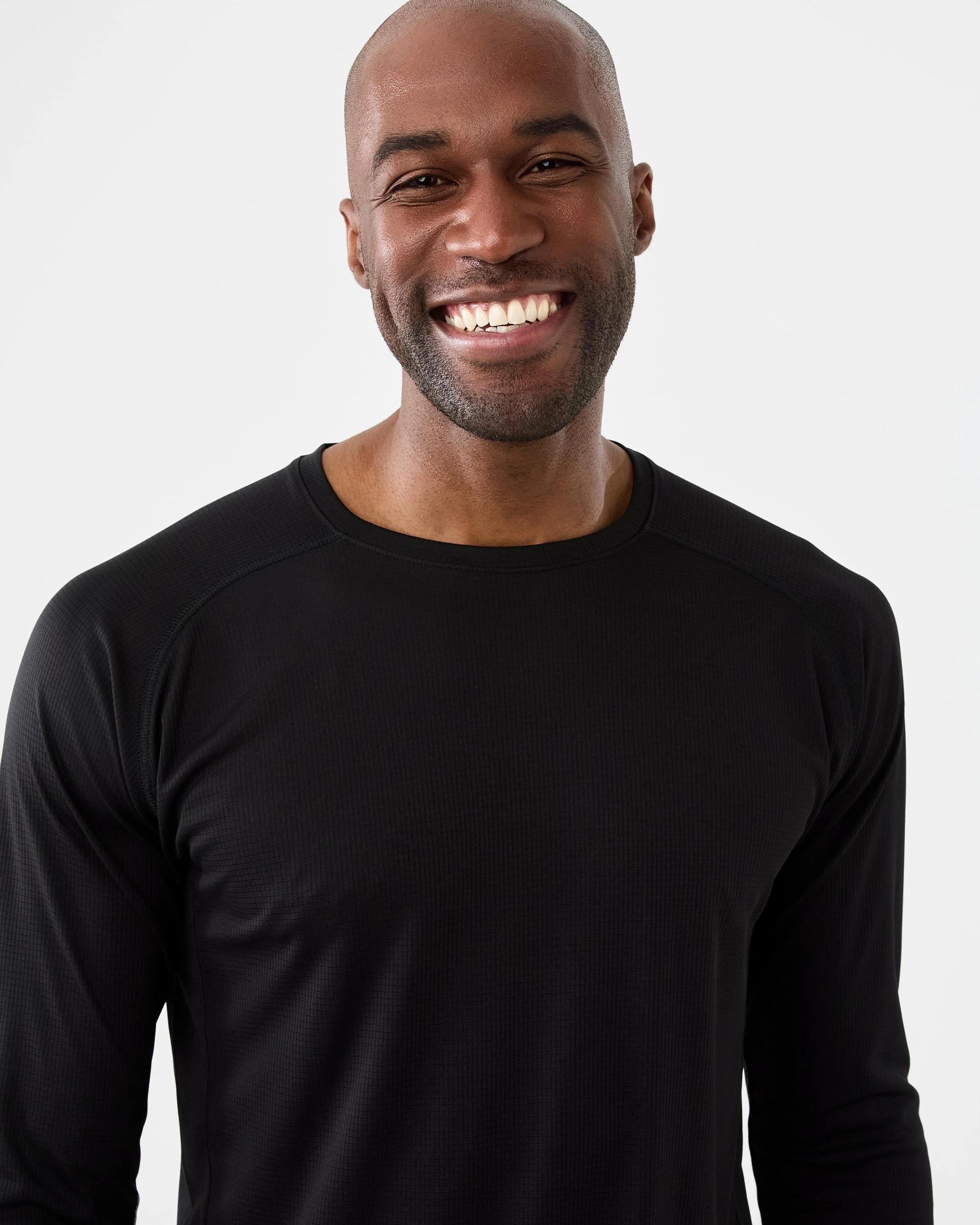 3 Active Mens Long Sleeve Performance T-shirt Black, 3 of 6