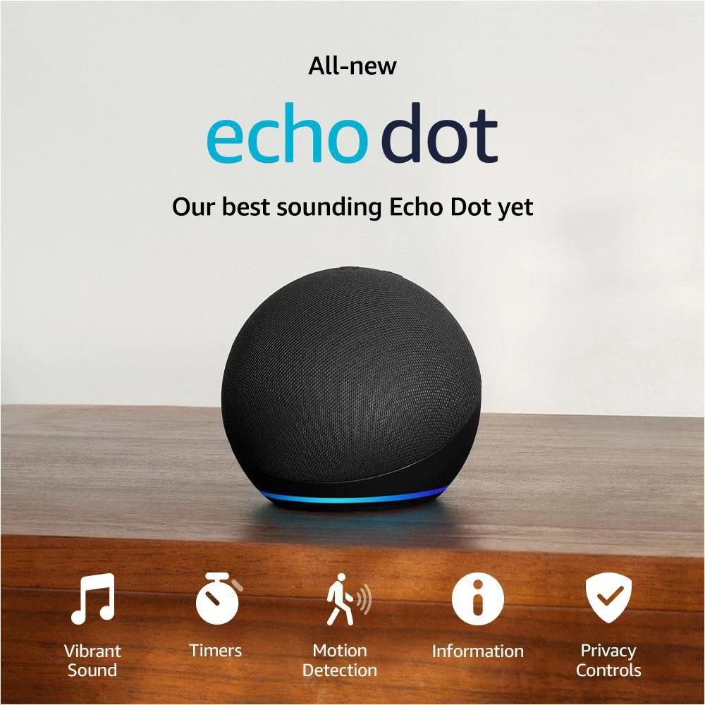 5 Amazon Echo Dot 5th Gen Charcoal, 5 of 7