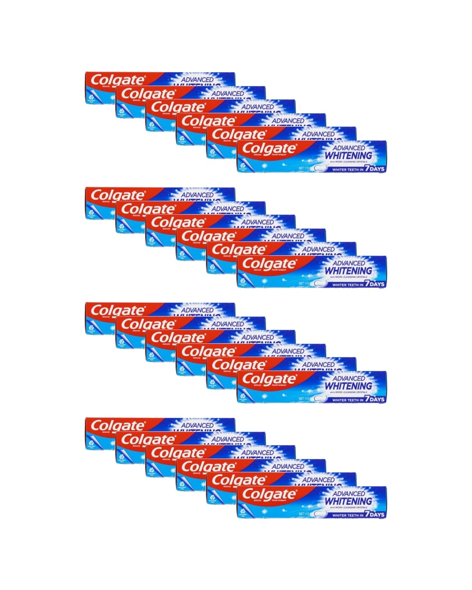 1 Colgate 24PK Toothpaste Advanced Whitening Micro Cleansing Crystals 115g - Multi, 1 of 4