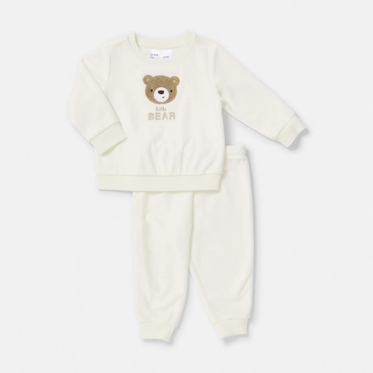 1 Twosie Fleece Pyjama Set Bge Bear, 1 of 4