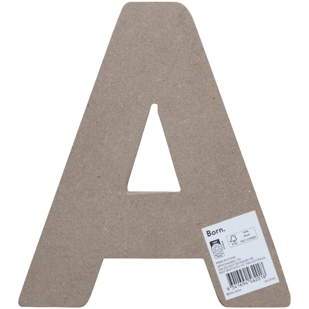 2 Born Wooden Alphabet Letter A 20cm, 2 of 3
