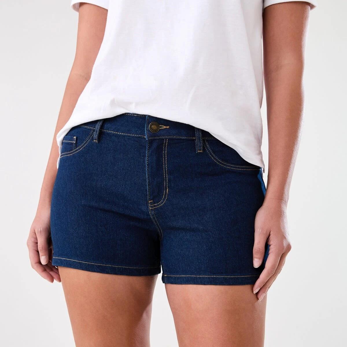 1 Mid Rise Denim Shorts INDIGO WASH, 1 of 8