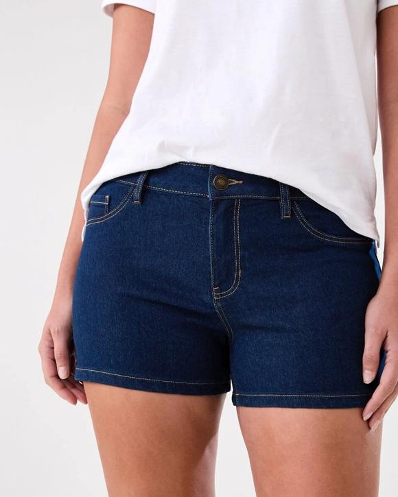 Mid Rise Denim Shorts