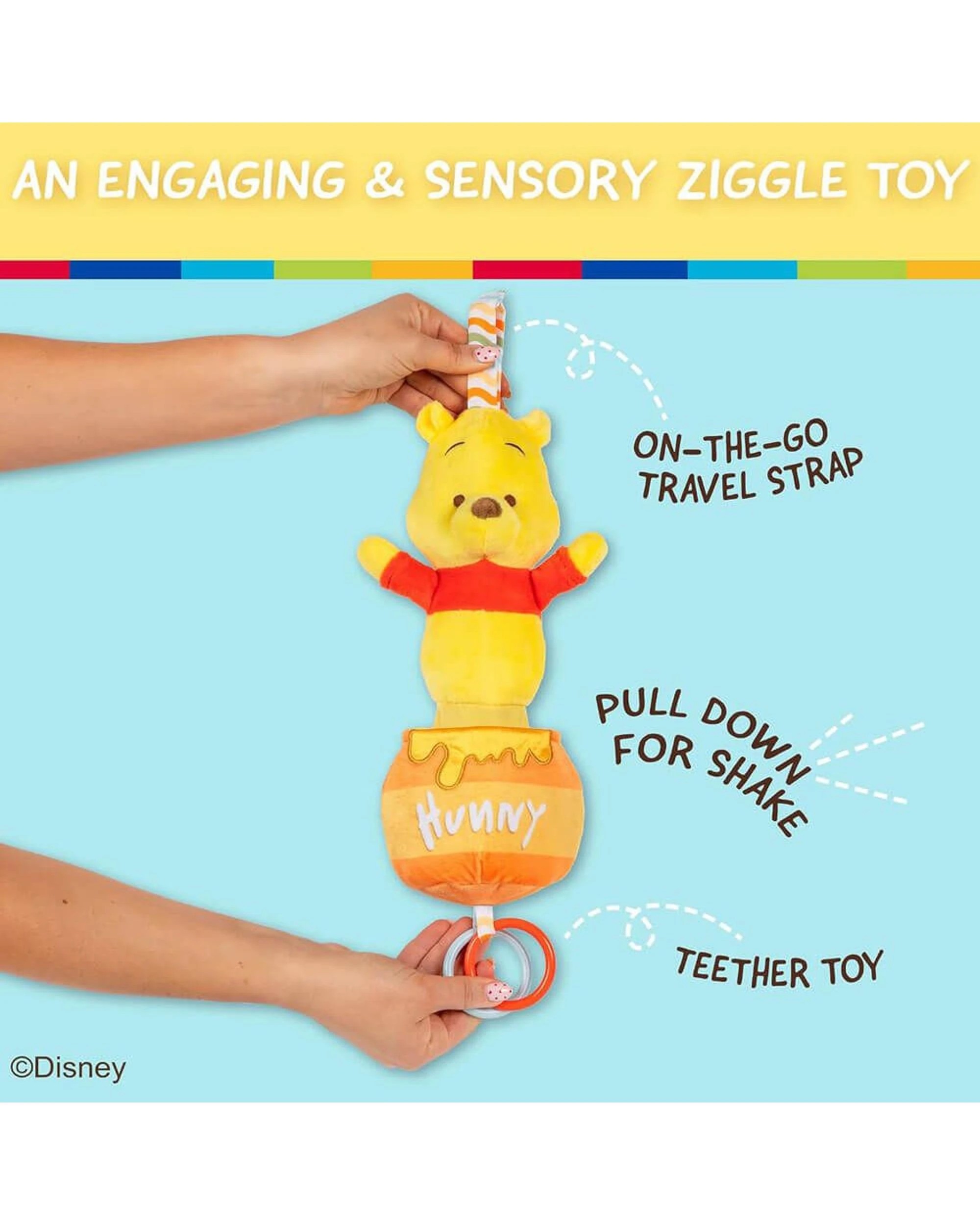 3 Disney Winnie the Pooh Pull Down Honey Pot On-The-Go Ziggle Toy, 3 of 6