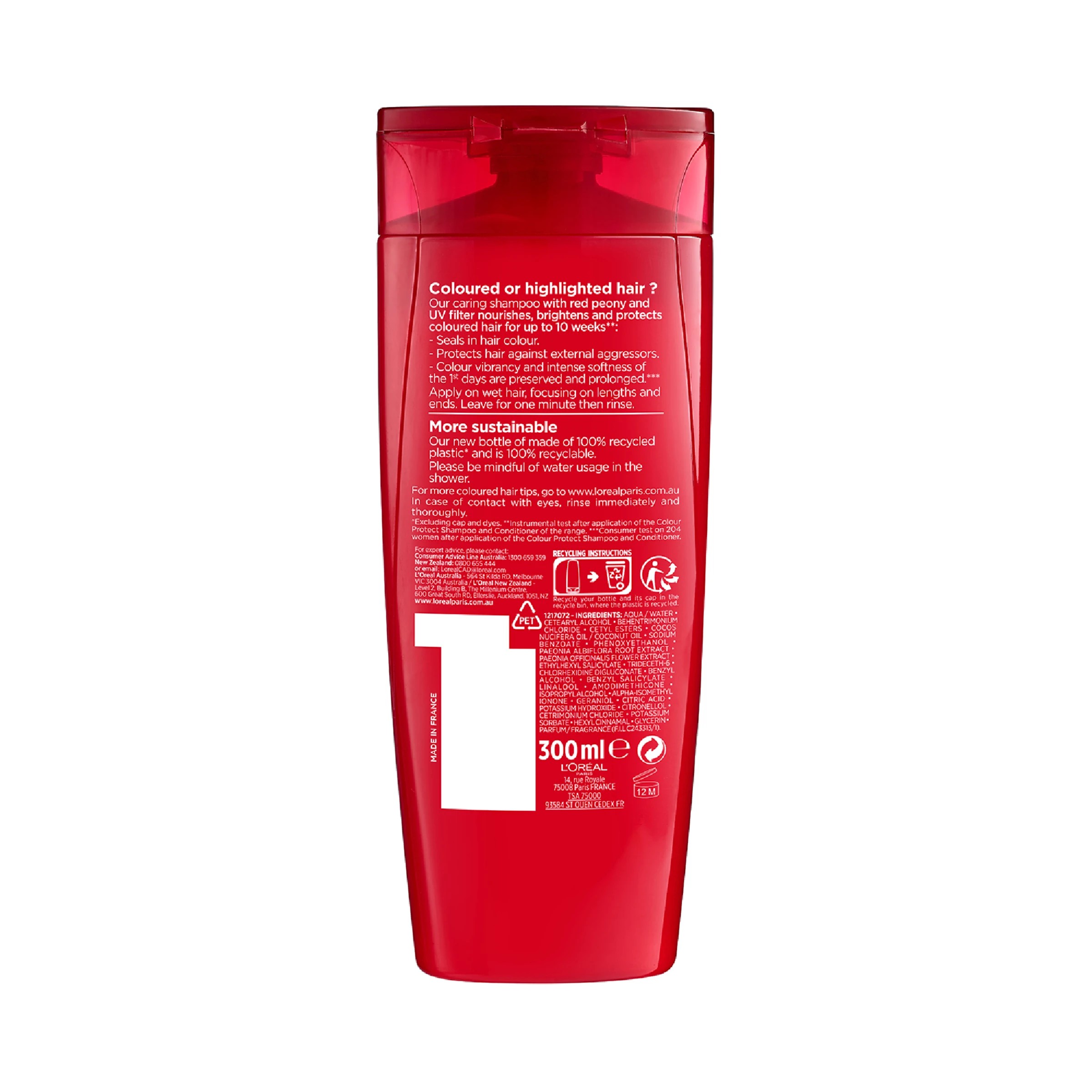 2 L'Oreal Paris Elvive Colour-Protect Shampoo 300ml - Red Peony and UV Filter, 2 of 5