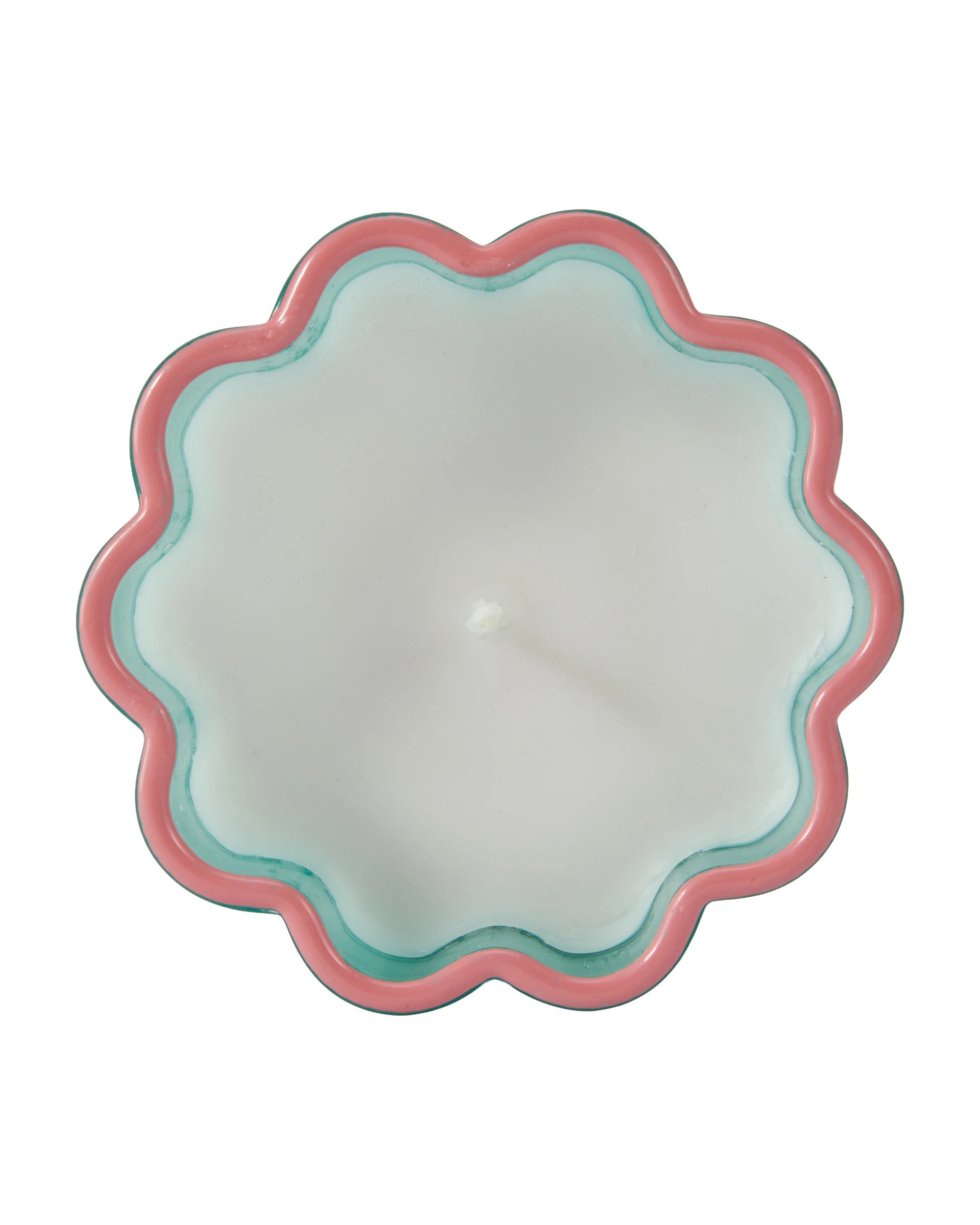 3 Scallop Glass Candle - Green, 3 of 5