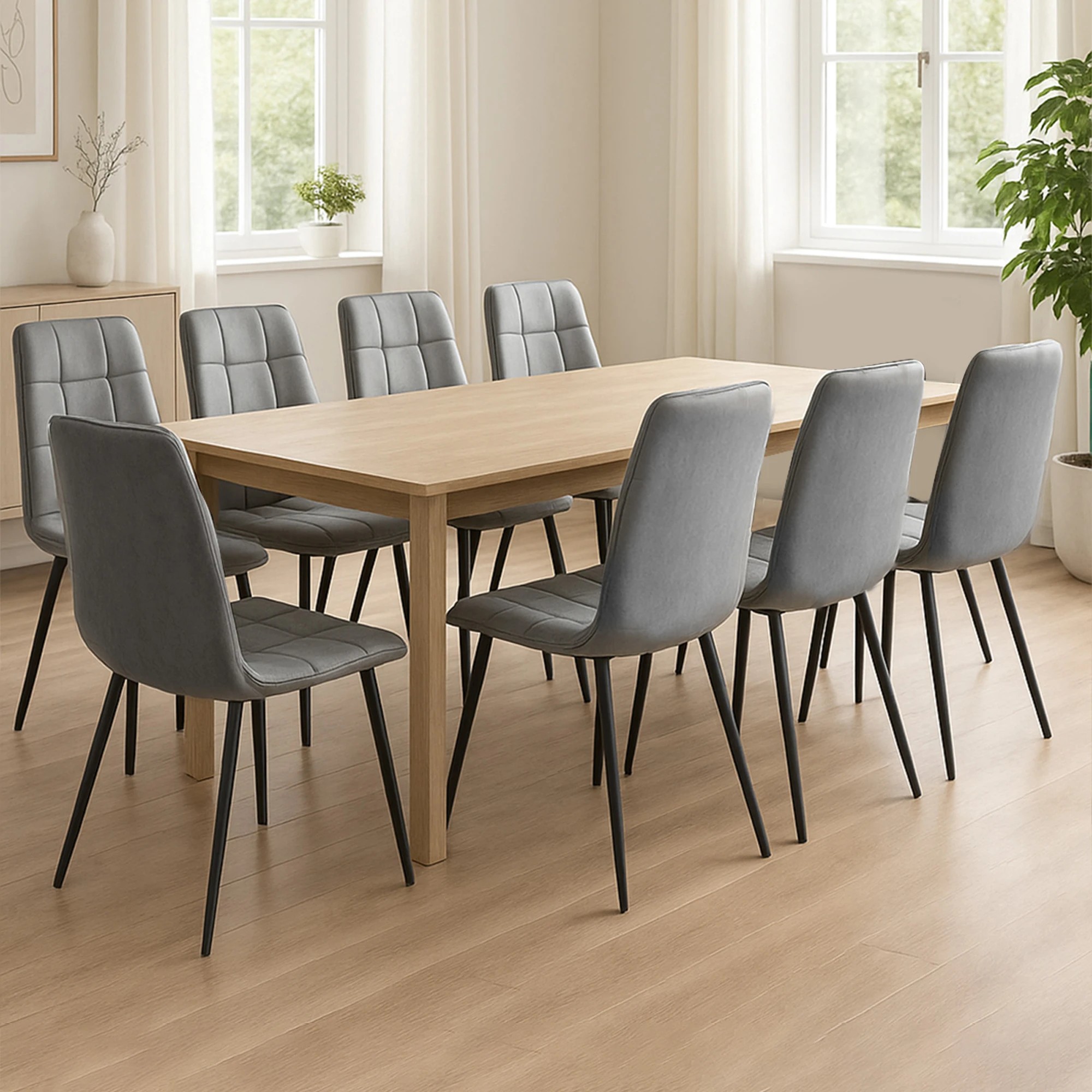 8 Levede 8x Dining Chairs Kitchen Chair Lounge Room Padded Seat PU Faux Leather, 8 of 8