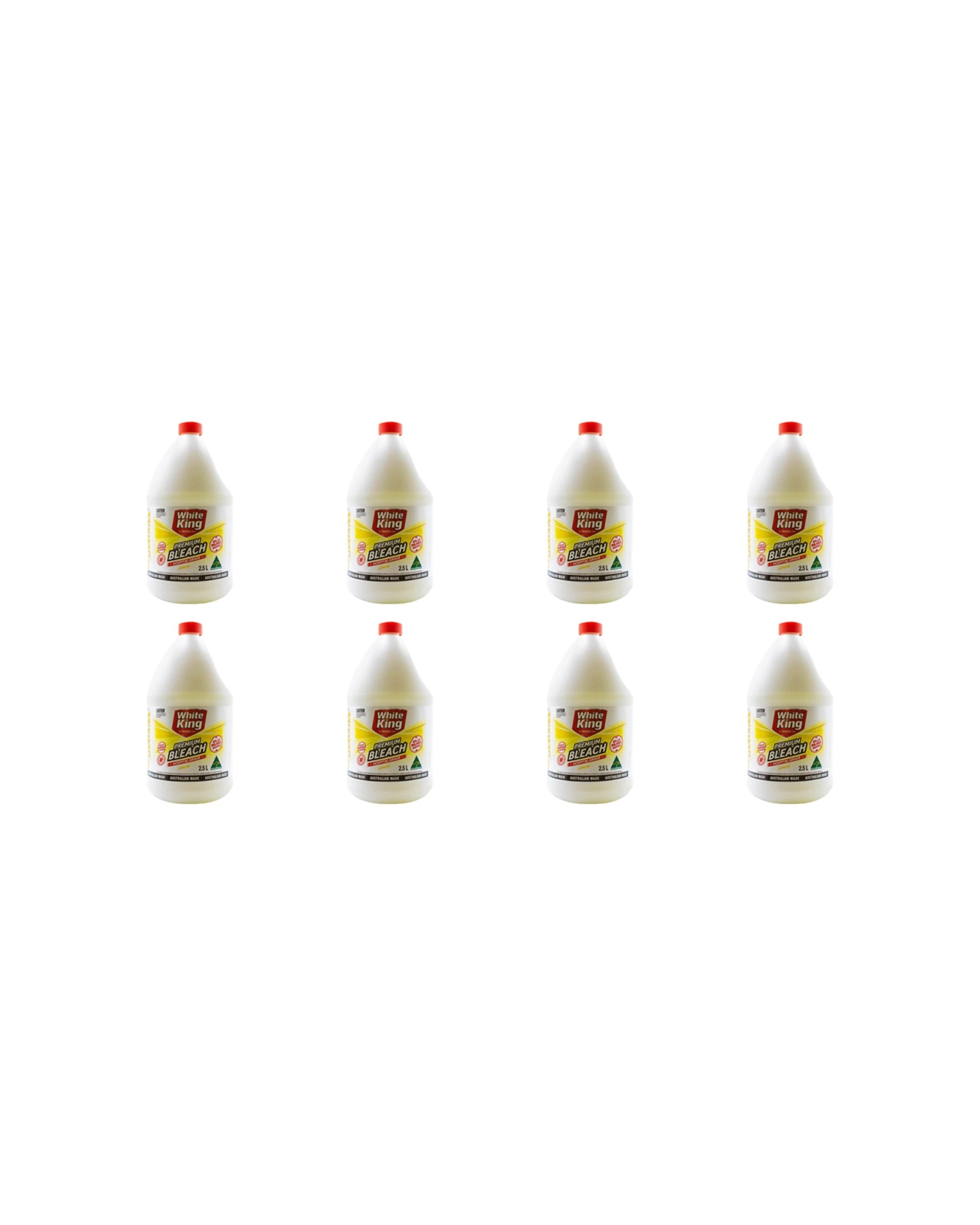 1 White King 8PK Premium Multi Purpose Liquid Bleach Cleaner 2.5L Lemon - White, 1 of 4