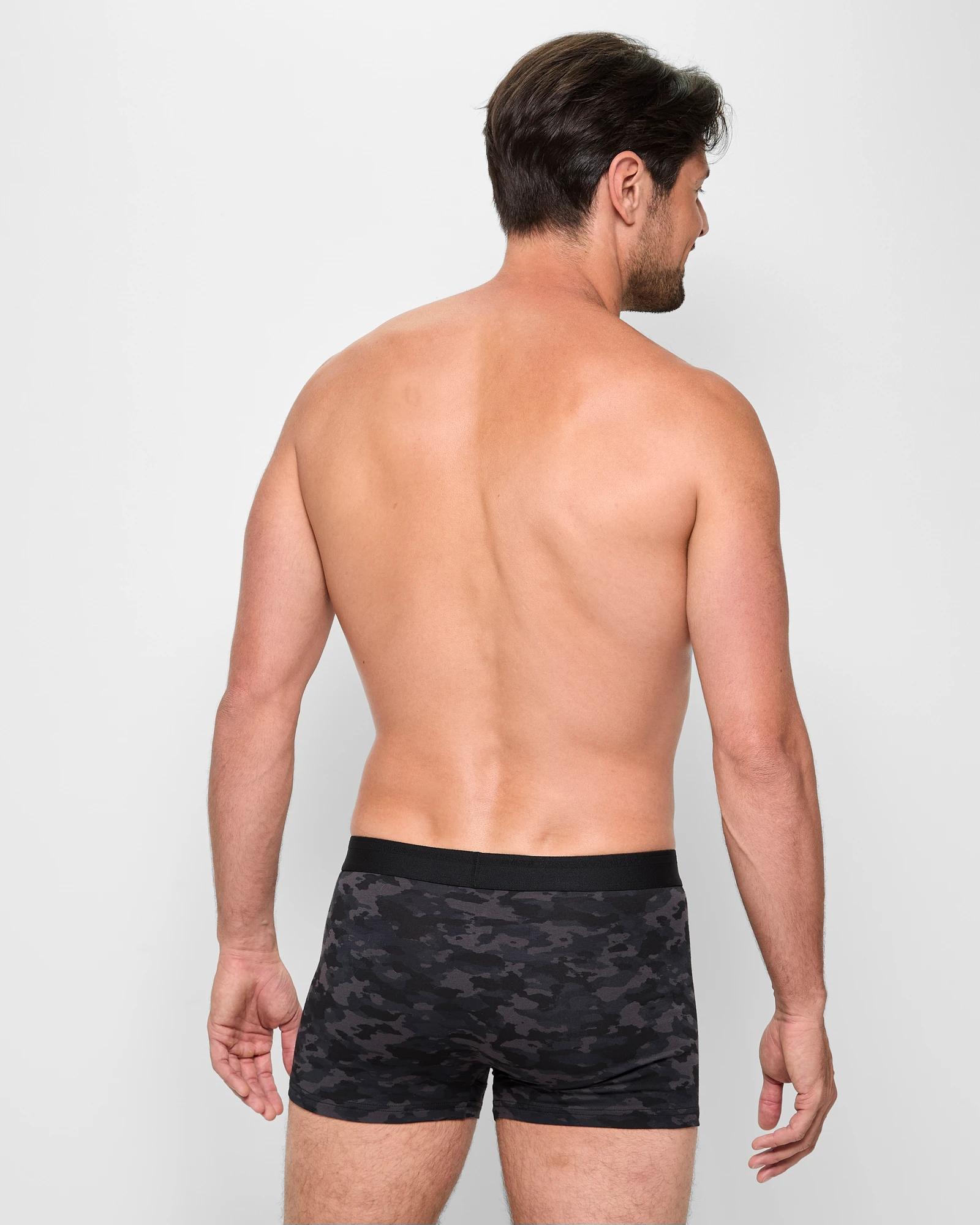 3 Australian Cotton Blend 3 Pack Hipster Trunks - Maxx CAMO/GREY/BLACK, 3 of 3