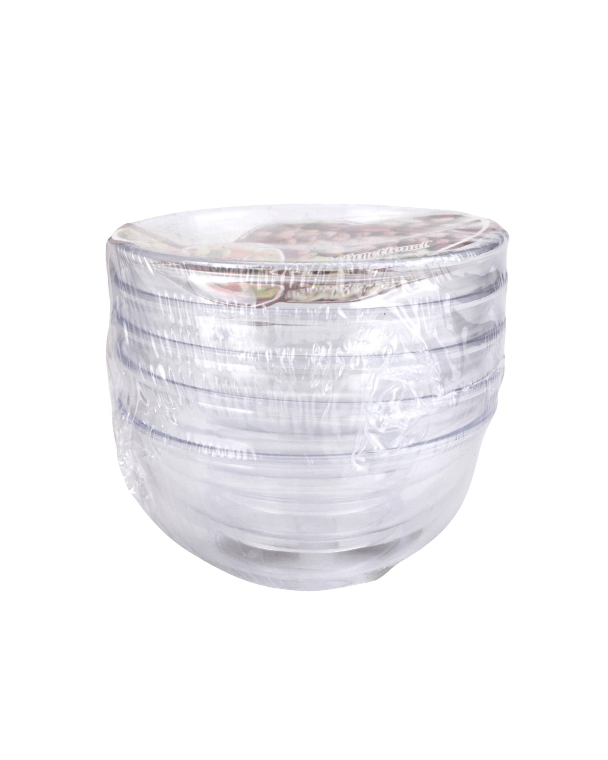 4 Party Maker Round Snack Bowls 10cm Pack of 5 - Clear, 4 of 5