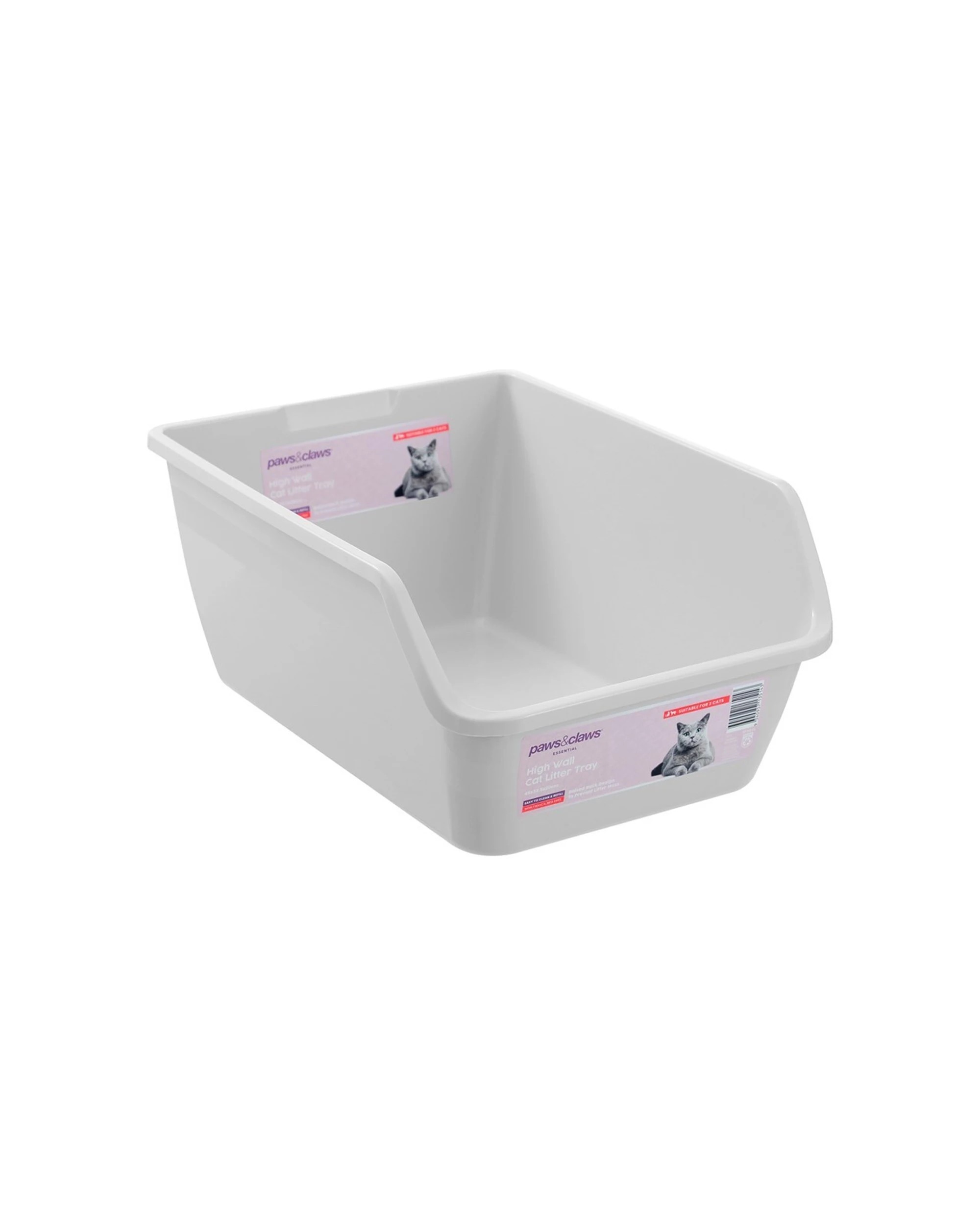1 Paws And Claws Hygienic High Wall Cat Litter Tray Medium 45x33.5x20cm
 - White, 1 of 5
